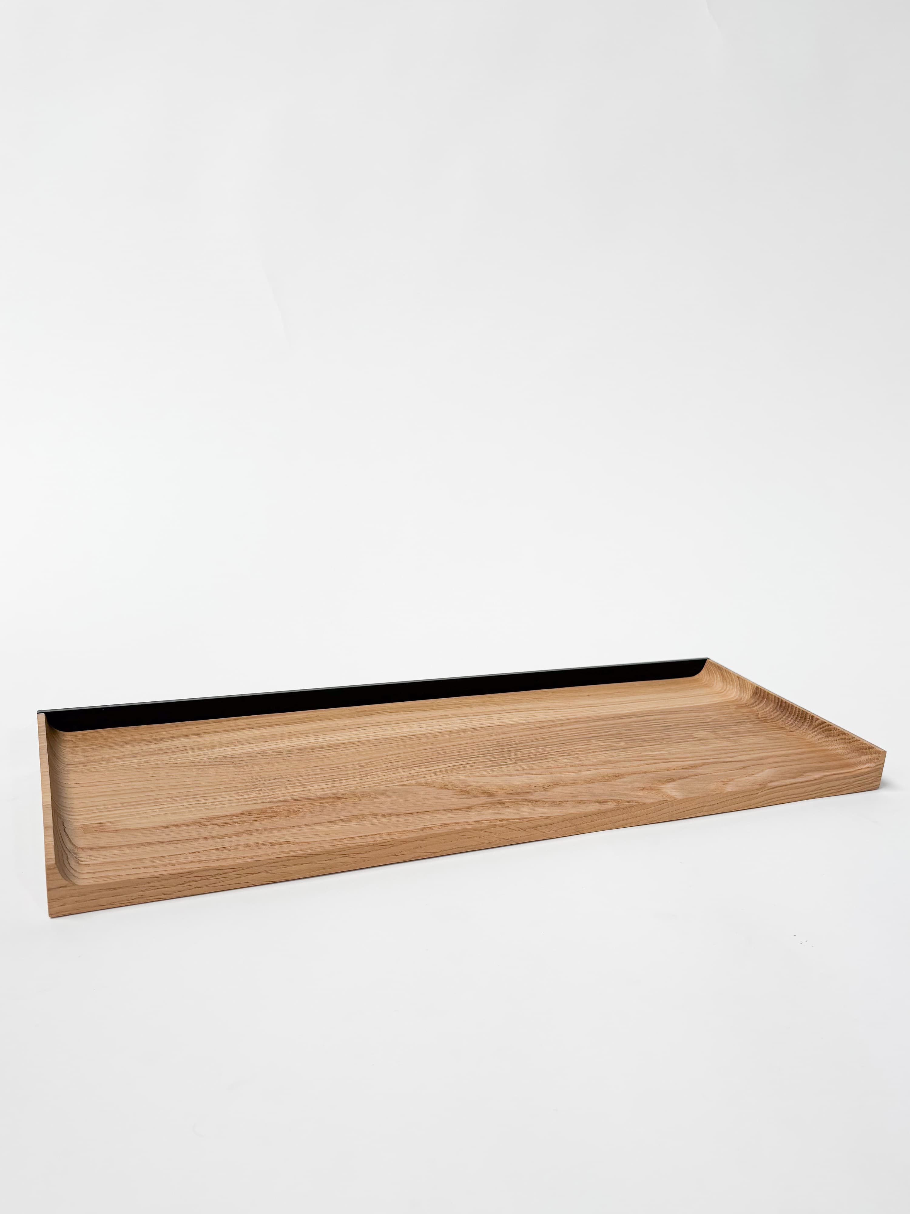 CRUSO Natural Oak Shelves with Black Support - 60cm-0