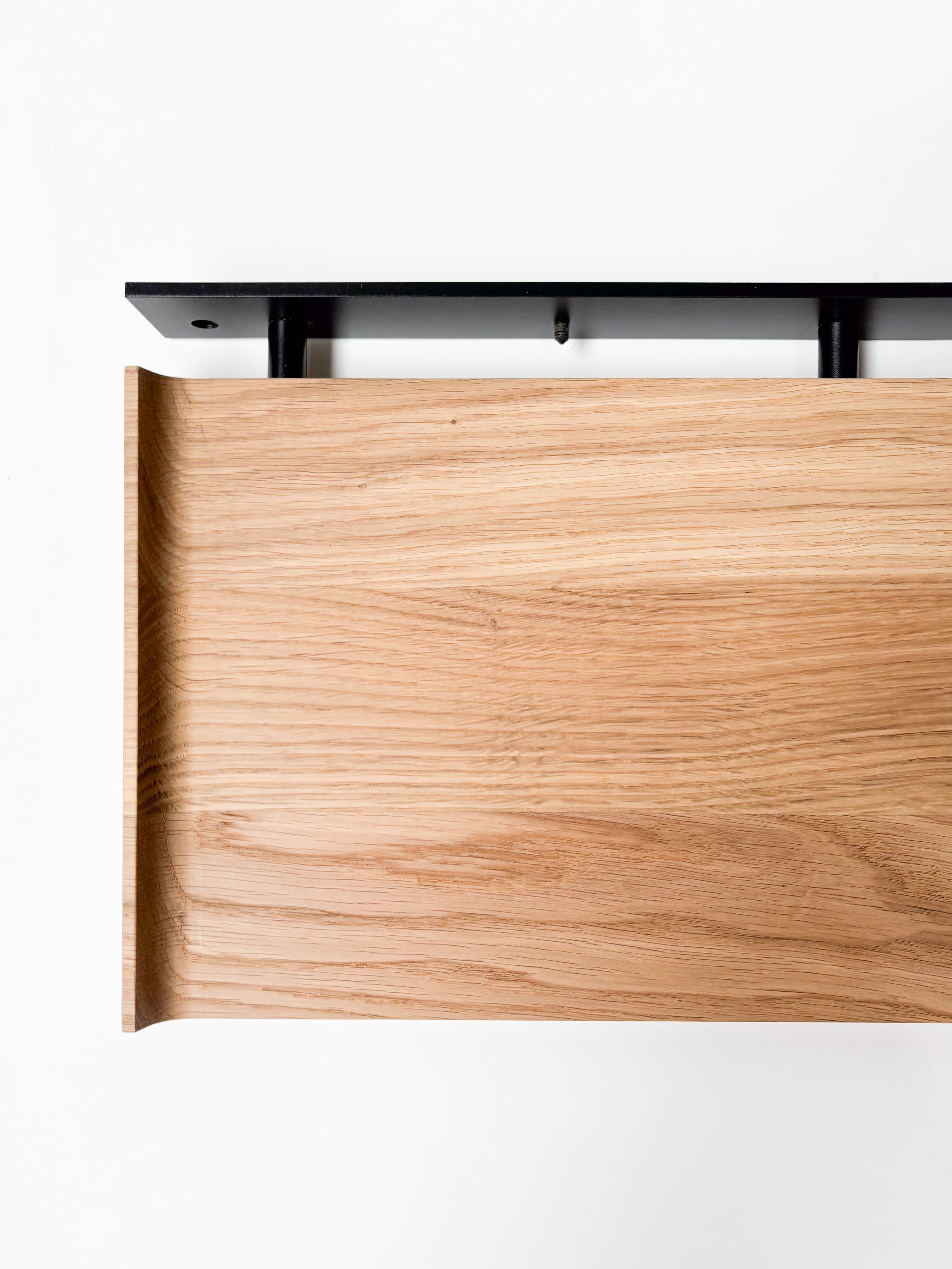 CRUSO Natural Oak Shelves with Black Support - 60cm-4