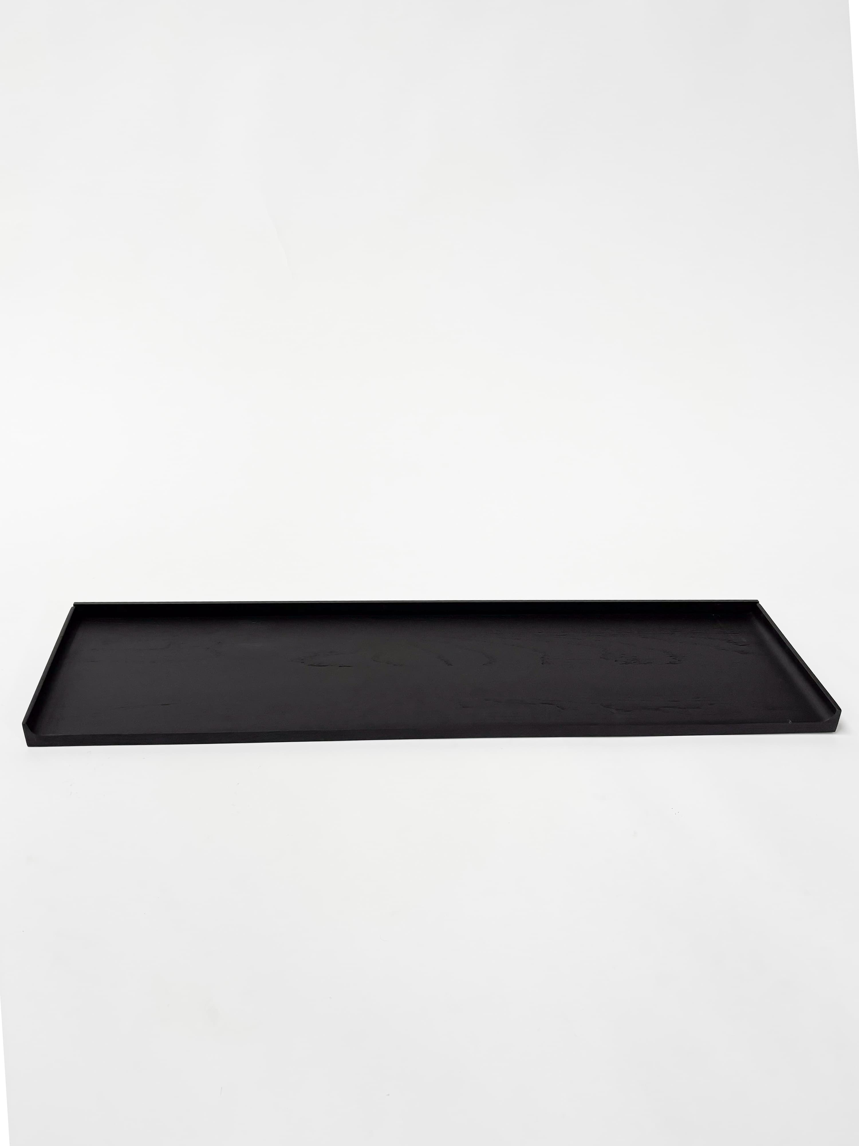 CRUSO Black Oak Shelves with Black Support - 90cm-1
