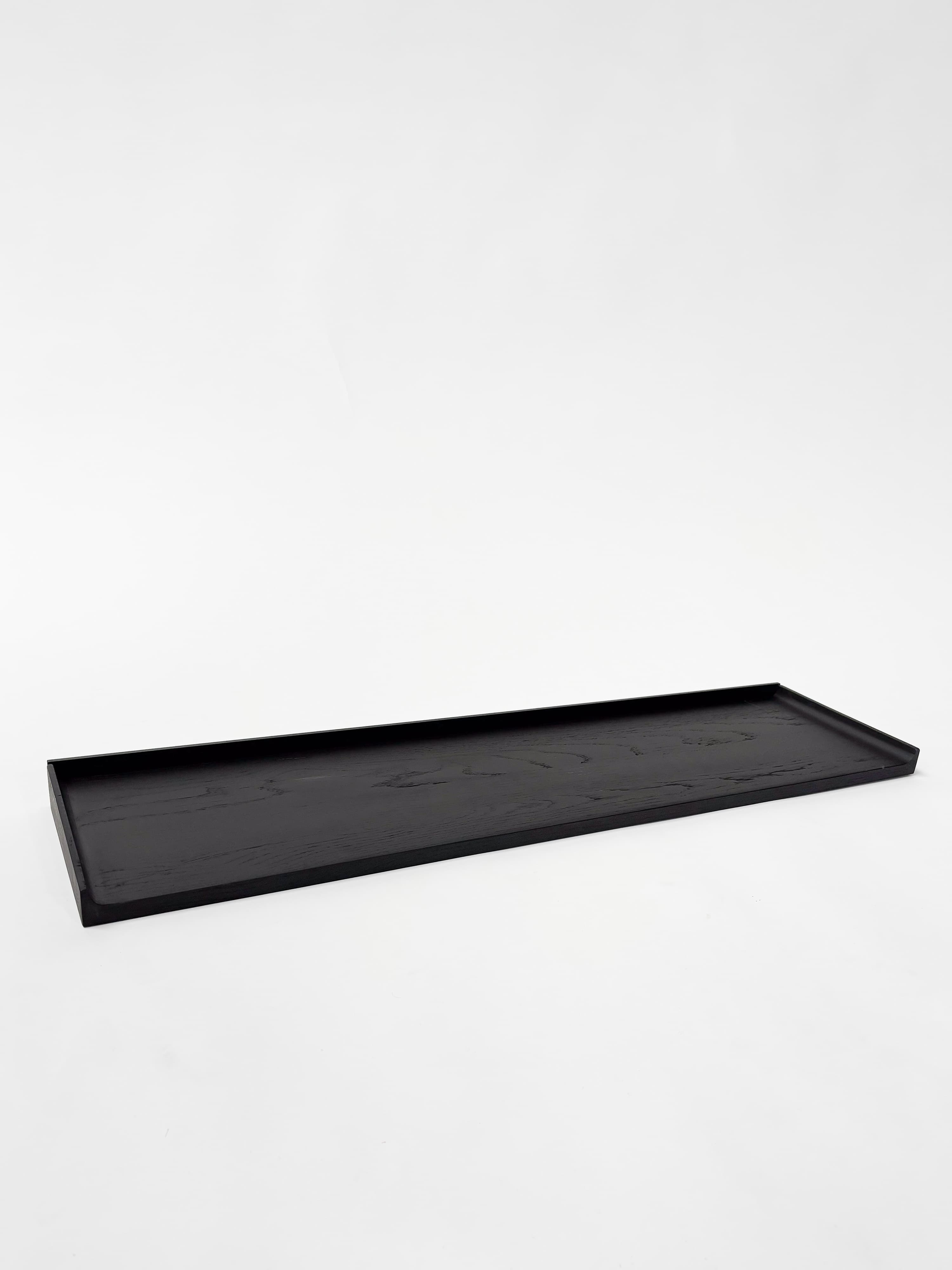 CRUSO Black Oak Shelves with Black Support - 90cm-0