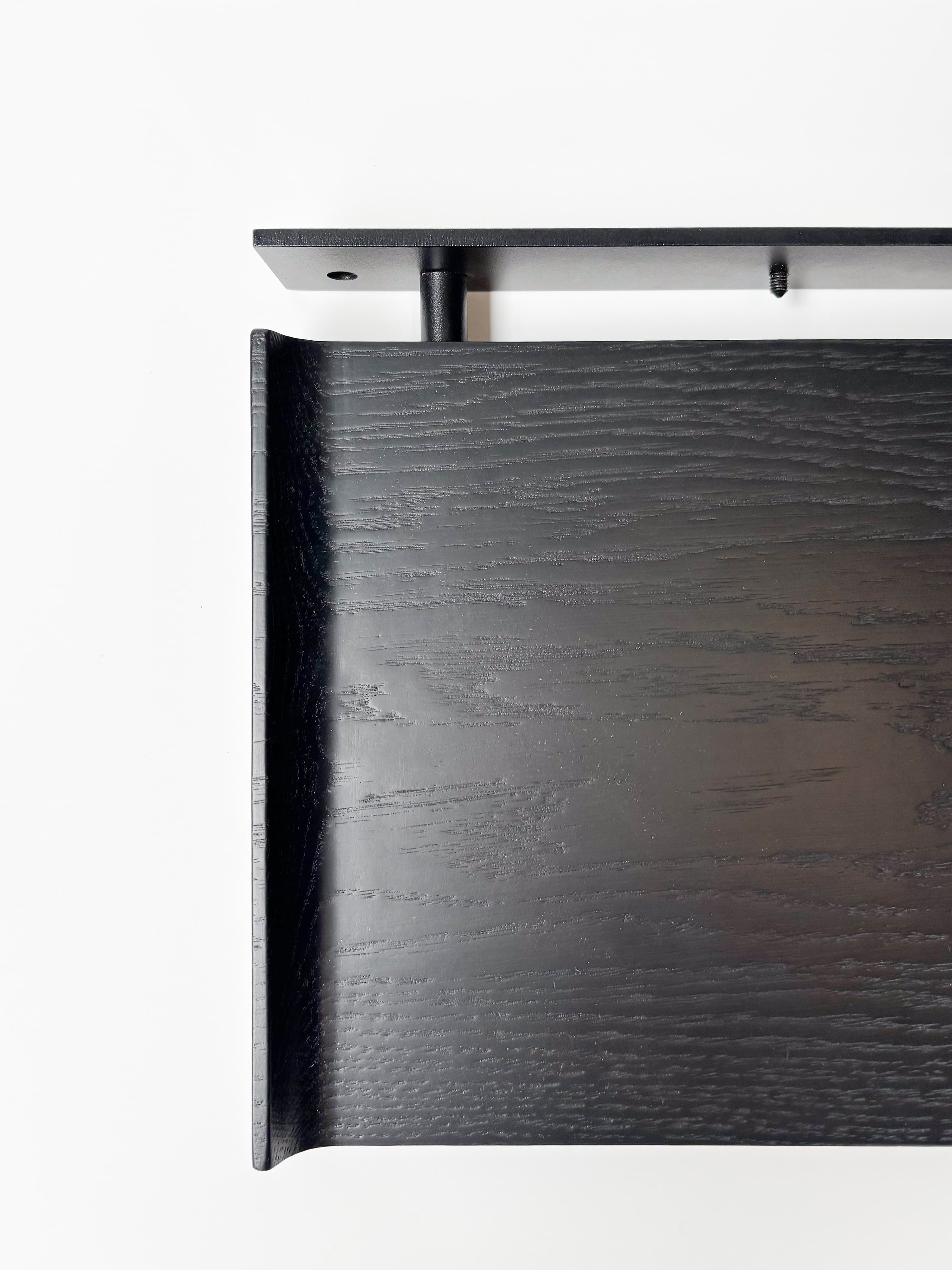 CRUSO Black Oak Shelves with Black Support - 90cm-3