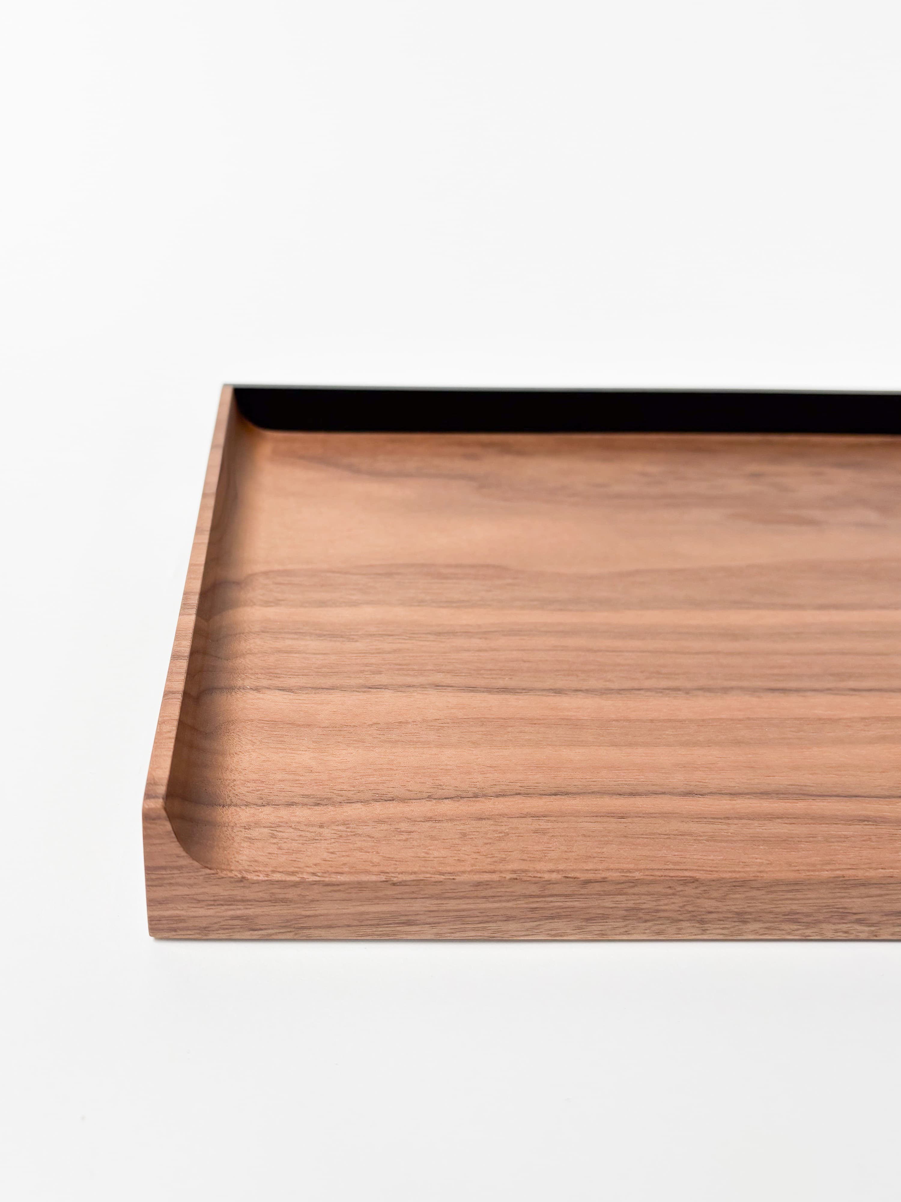 CRUSO Walnut Brown Wooden Shelf with Black Metal Mount - 60cm-3