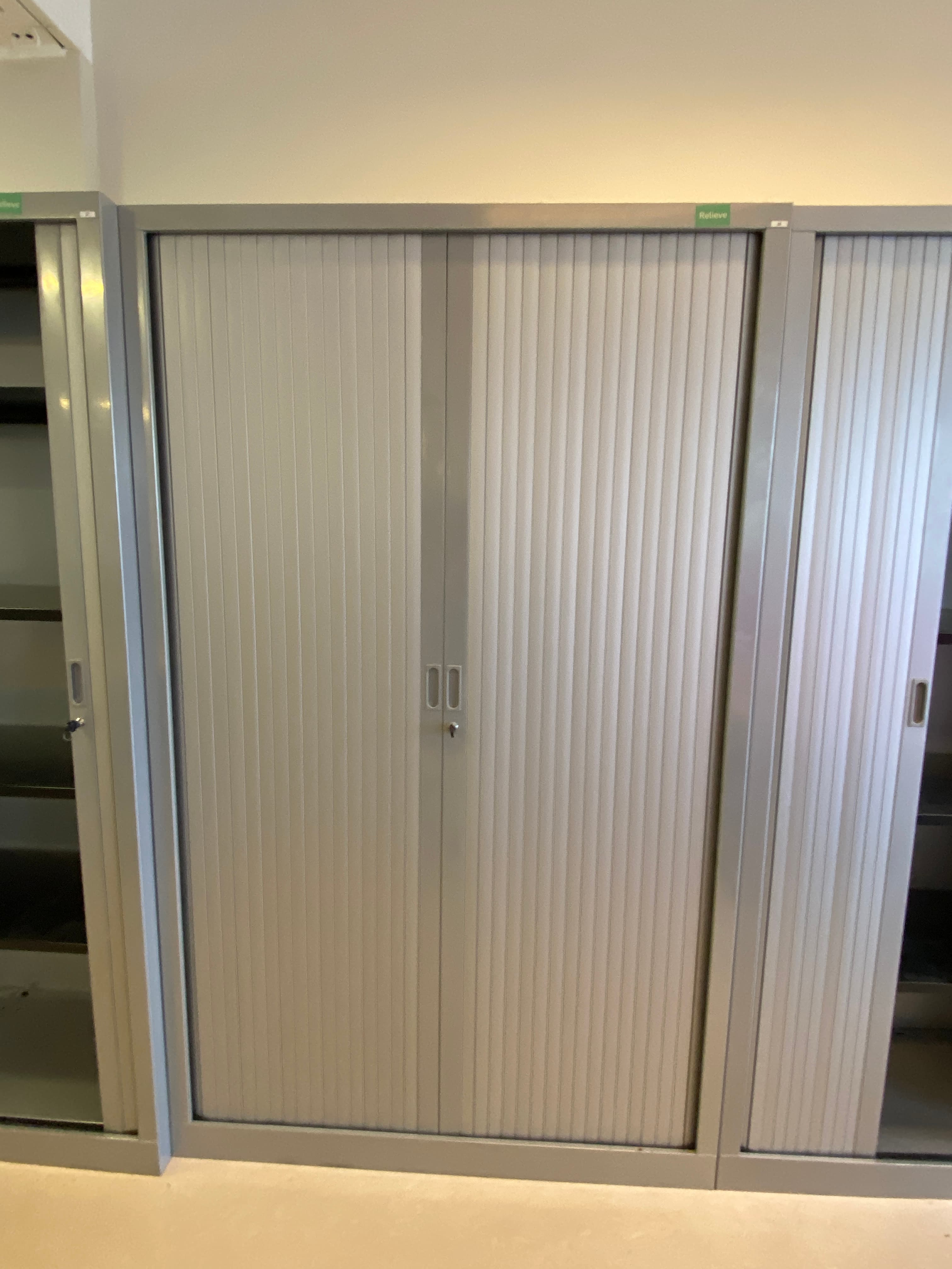 200cm Grey storage cupboard with key-0