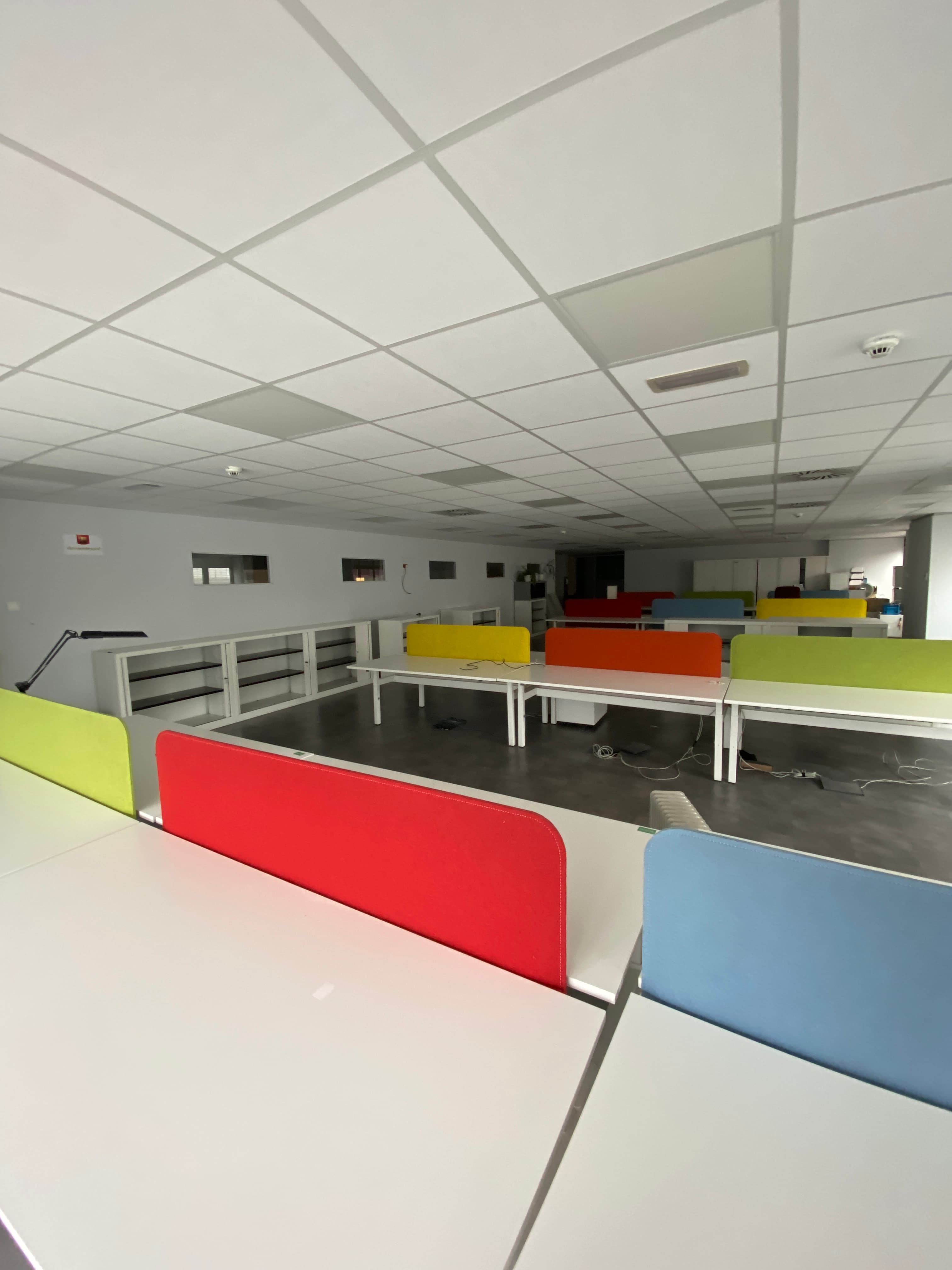 180x160cm White bench duo desk without divider-1