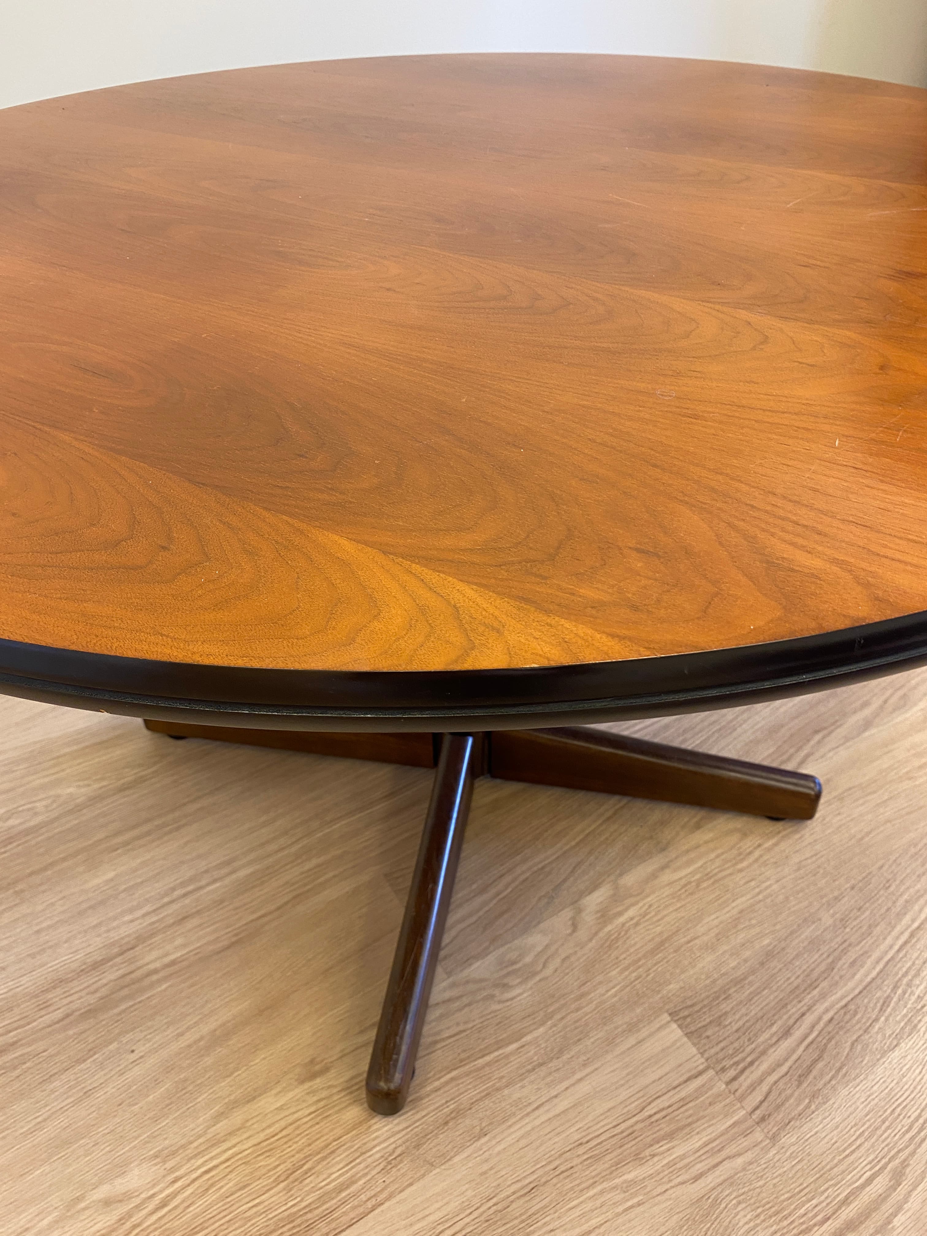 120cm Dark wooden vintage round table-2