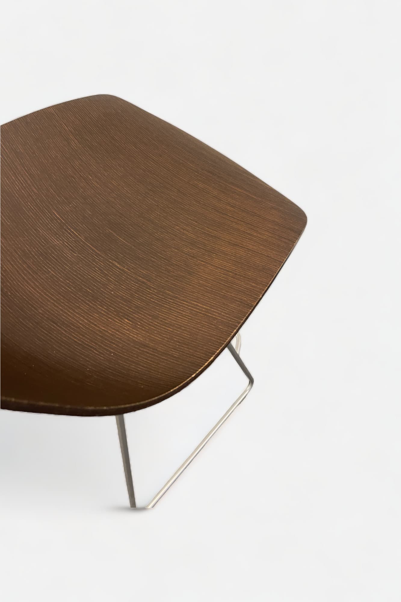 Brown kitchen stool on metallic legs-2
