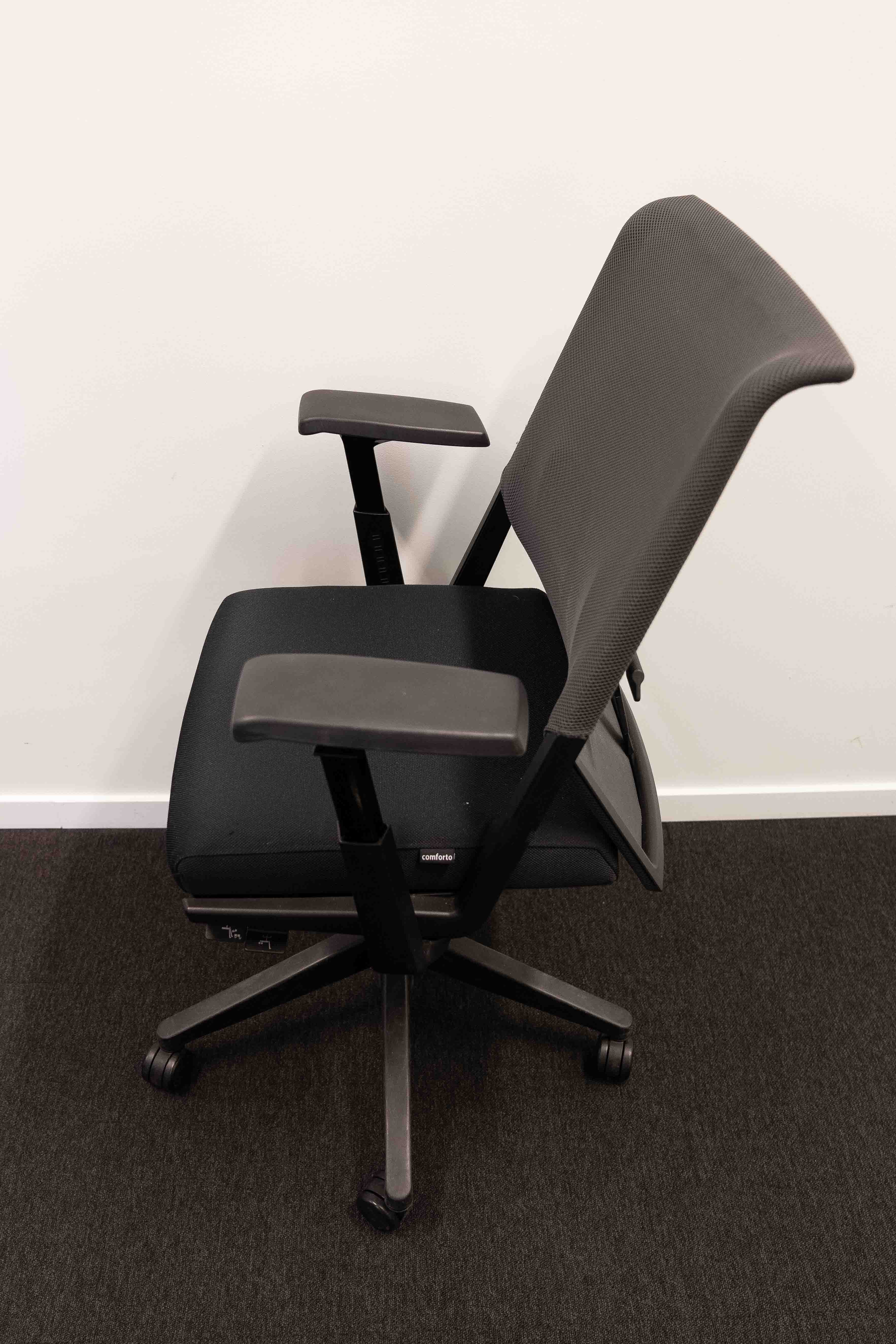 Haworth Comforto 59 Black Mesh Office Chair with Adjustable Arms-3