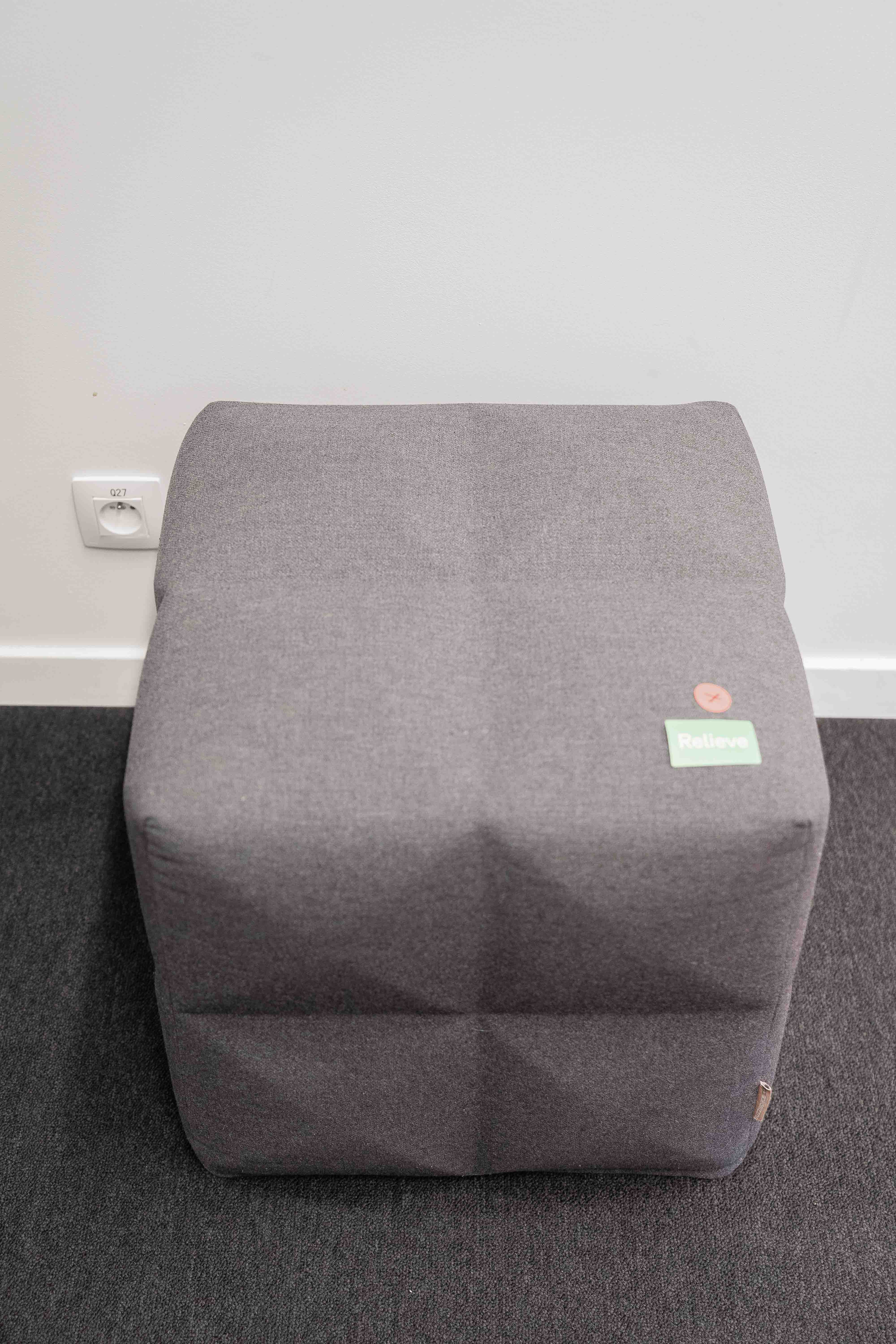Buzzi Space Charcoal Fabric Ottoman pouf-0