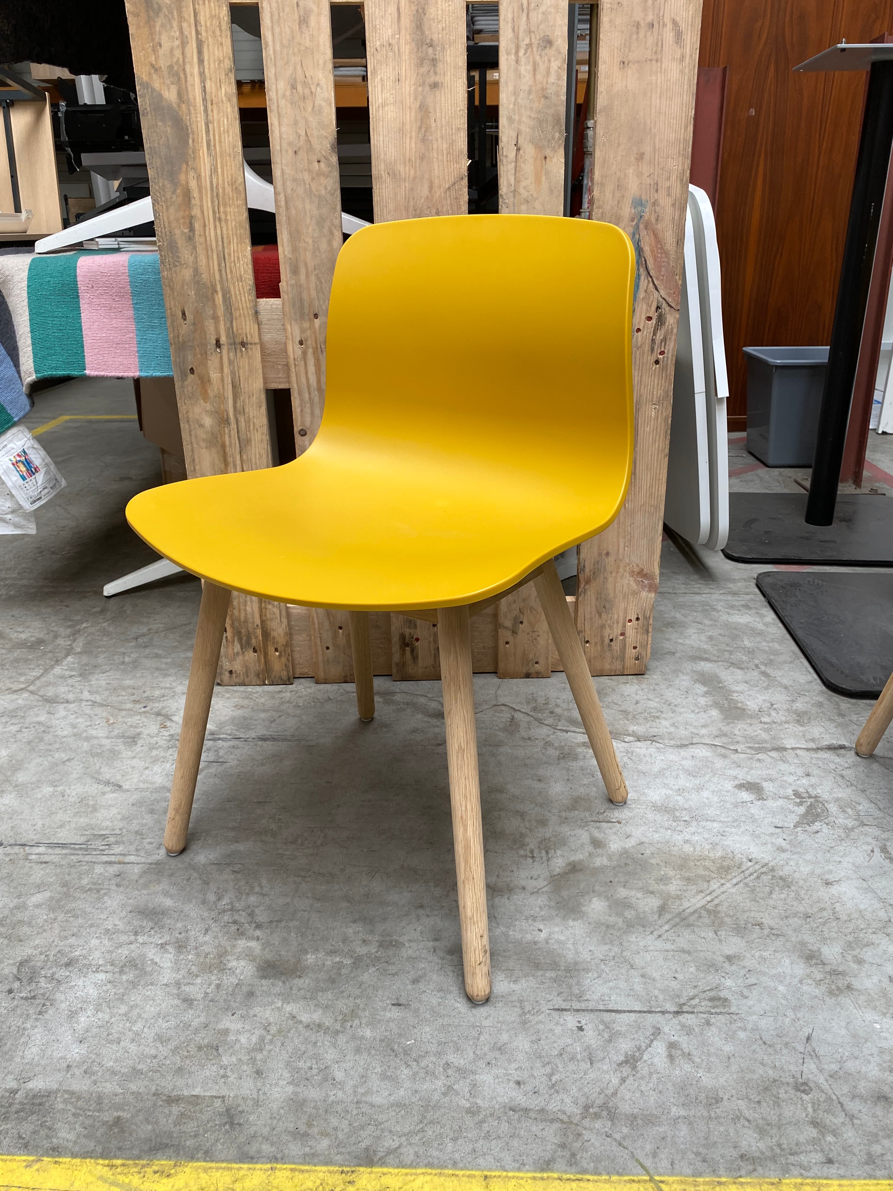 Hay yellow wood chair-1