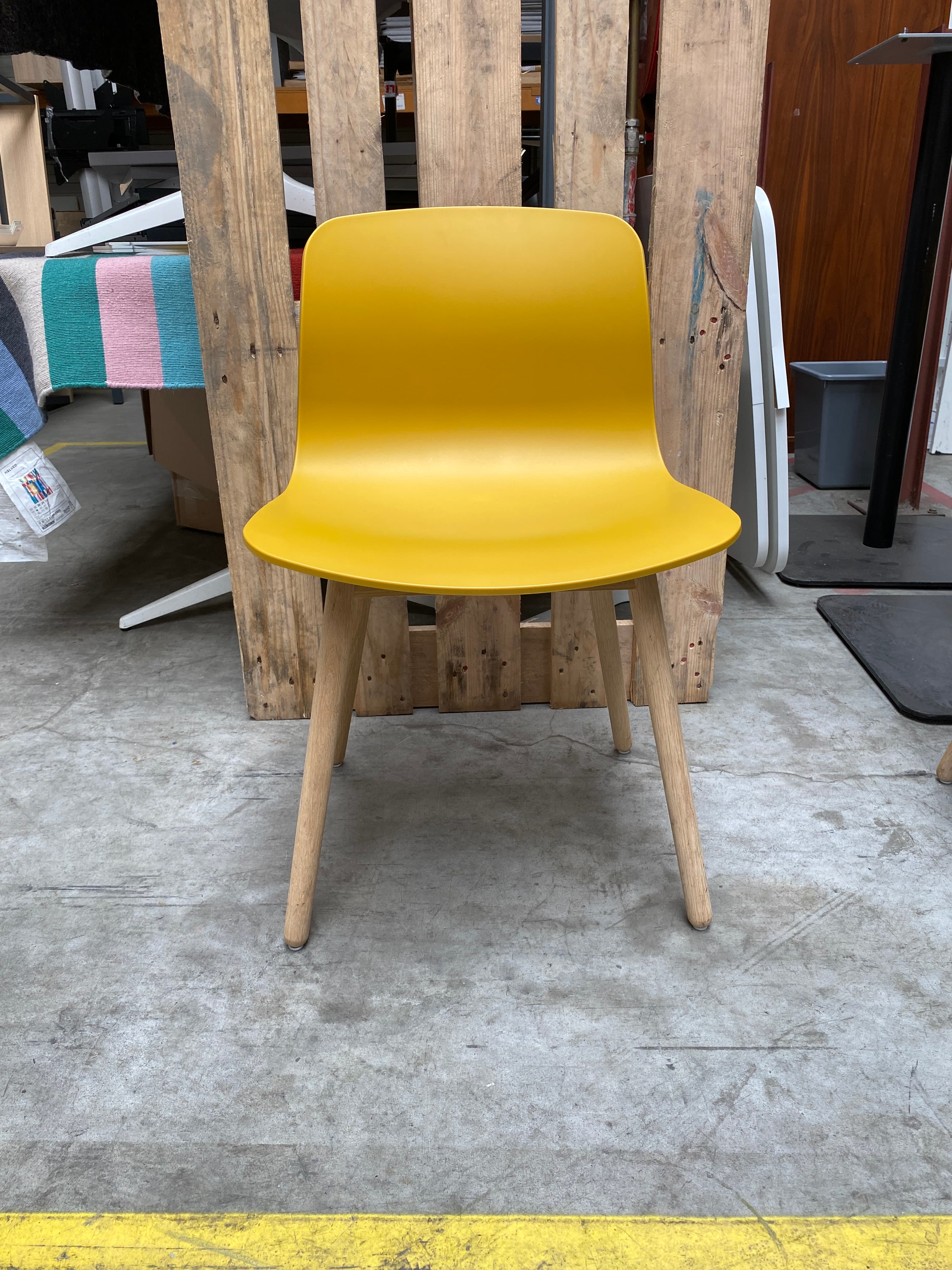 Hay yellow wood chair-2