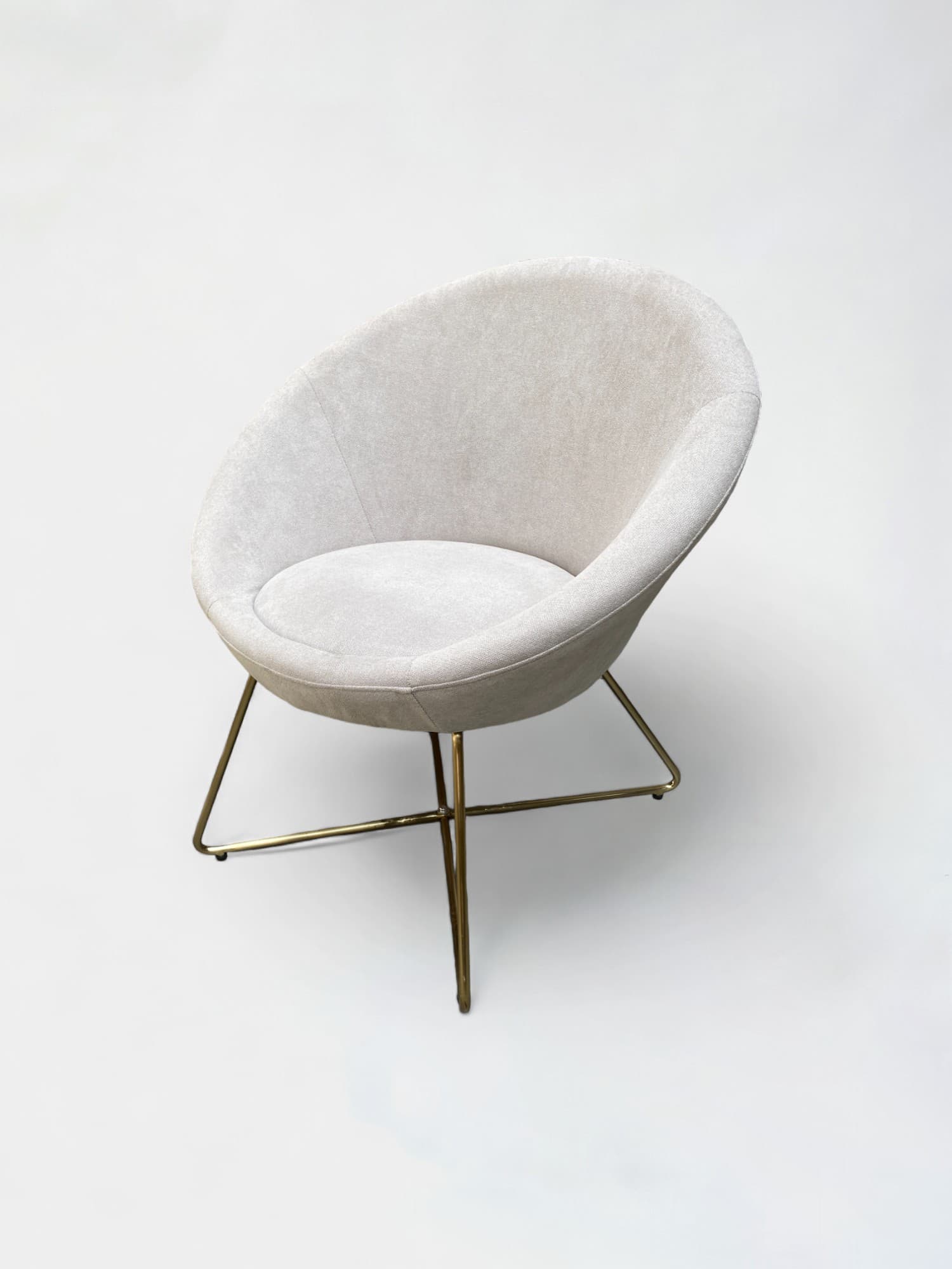 Light Grey Velvet Accent Chair with Gold Metal Legs-0