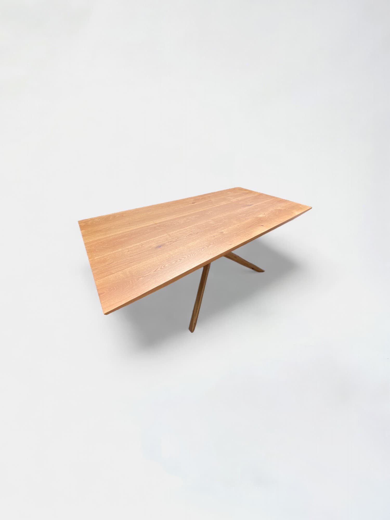 Natural wood Oak MidCentury Modern Dining Table with Angled Legs-1