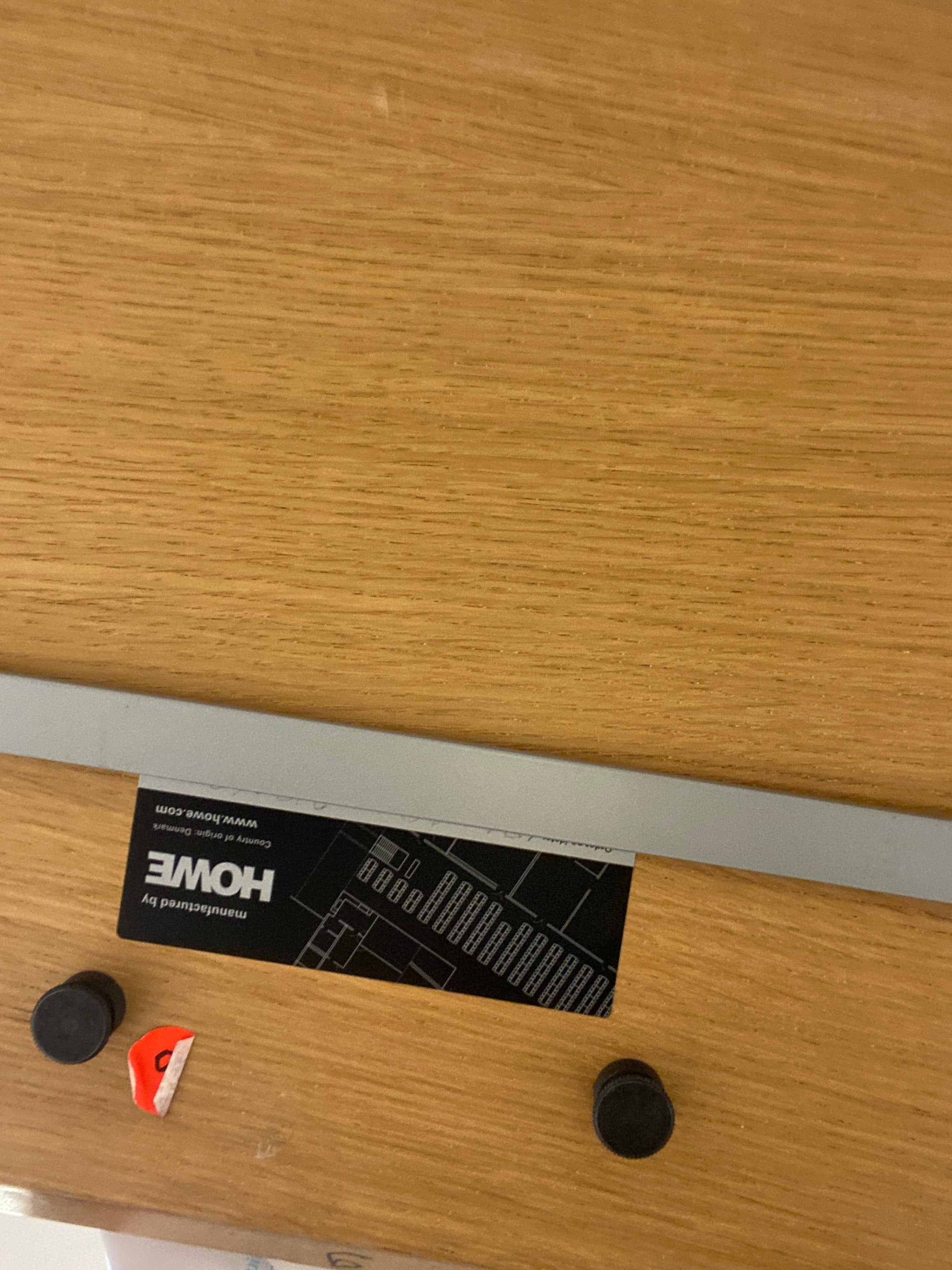 HOWE Foldable Natural Oak Finish Metal Office Desk with Sturdy Silver Legs with top access-4