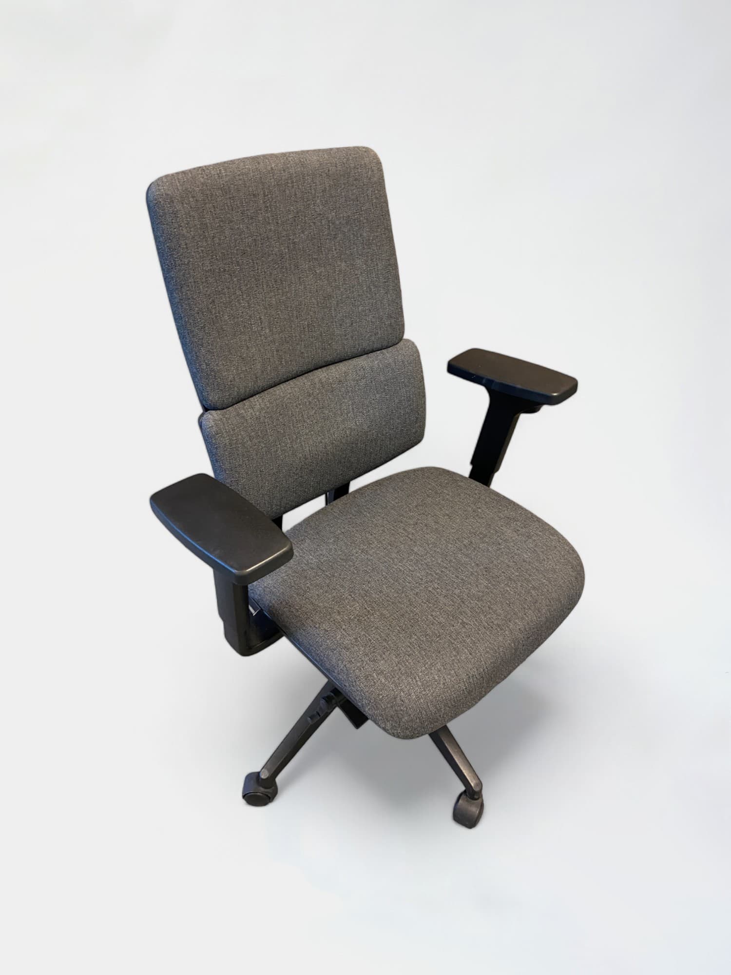 WIMAX SOKOA Grey Charcoal Fabric Office Chair with Adjustable Armrests and Lumbar Support-0