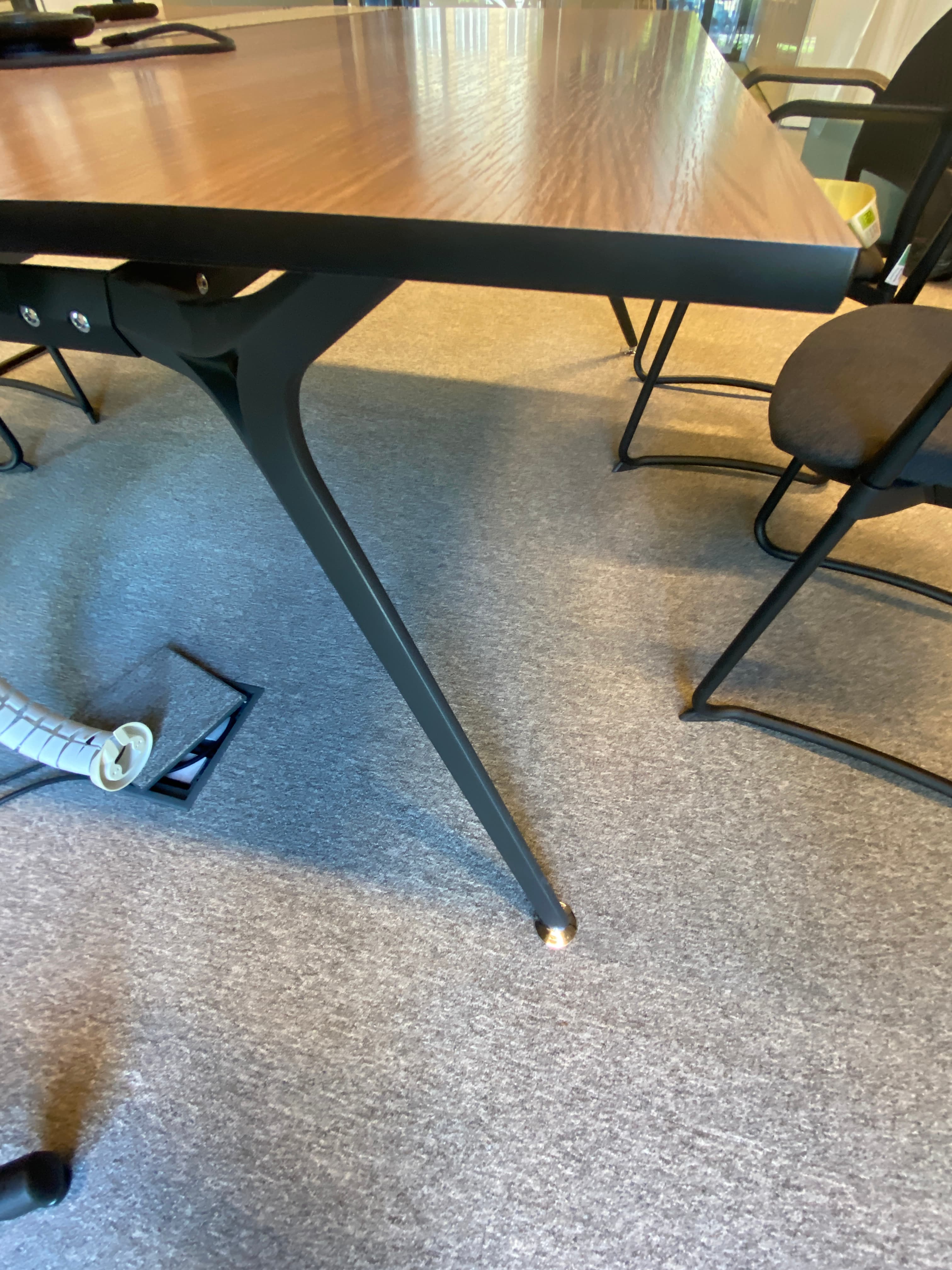 Walnut Finish Wood Executive Desk with BuiltIn Cable Management and Contemporary Design-1