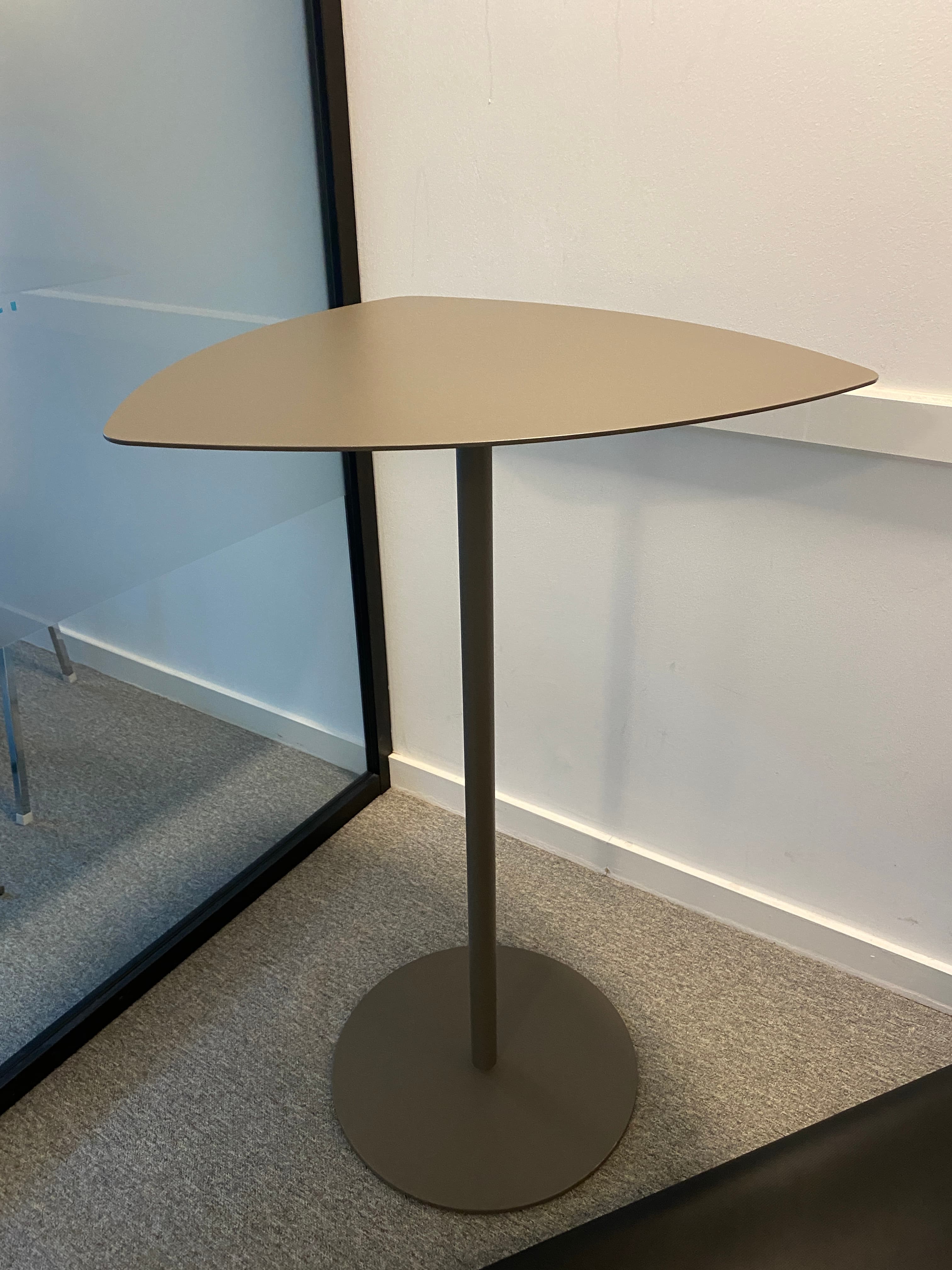 Brown anthracite Metal high Table with Minimalist Design-1