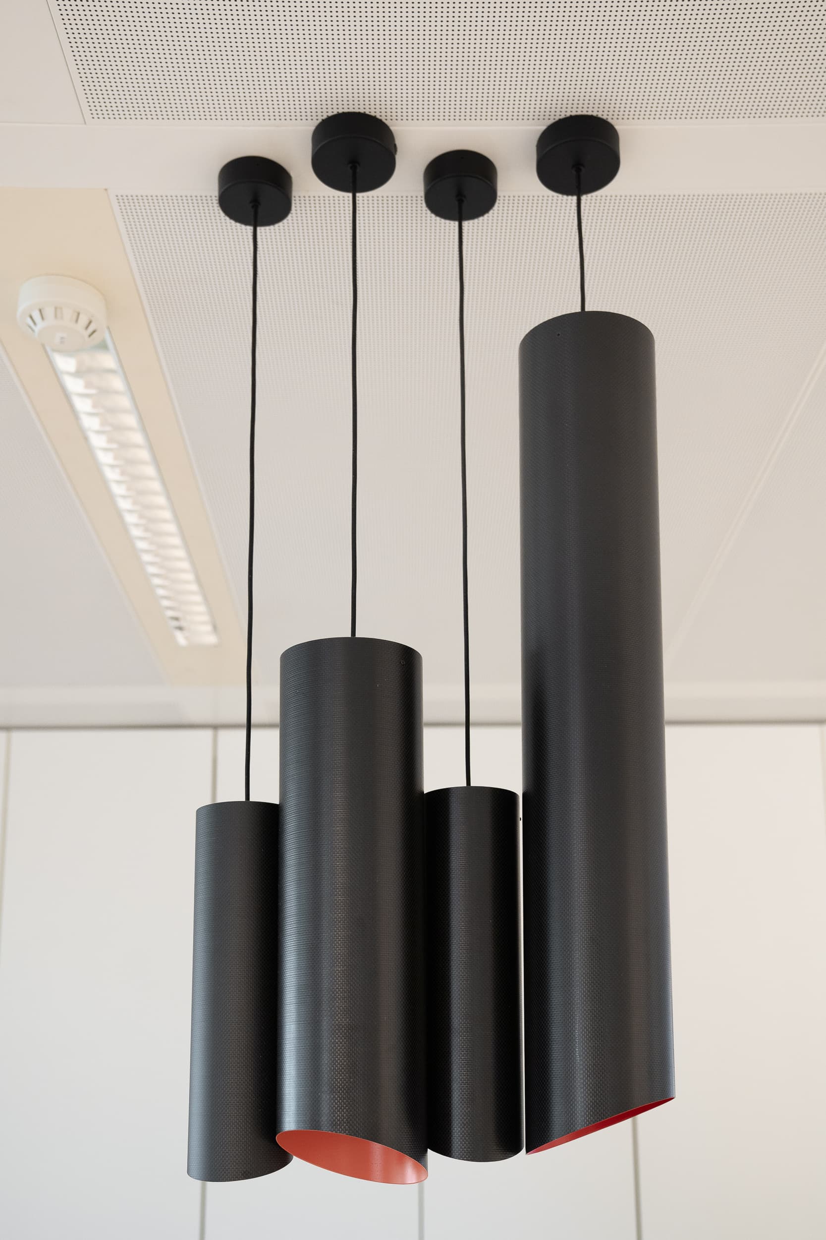Black Metal Pendant Lights with Modern Cylindrical Design-0