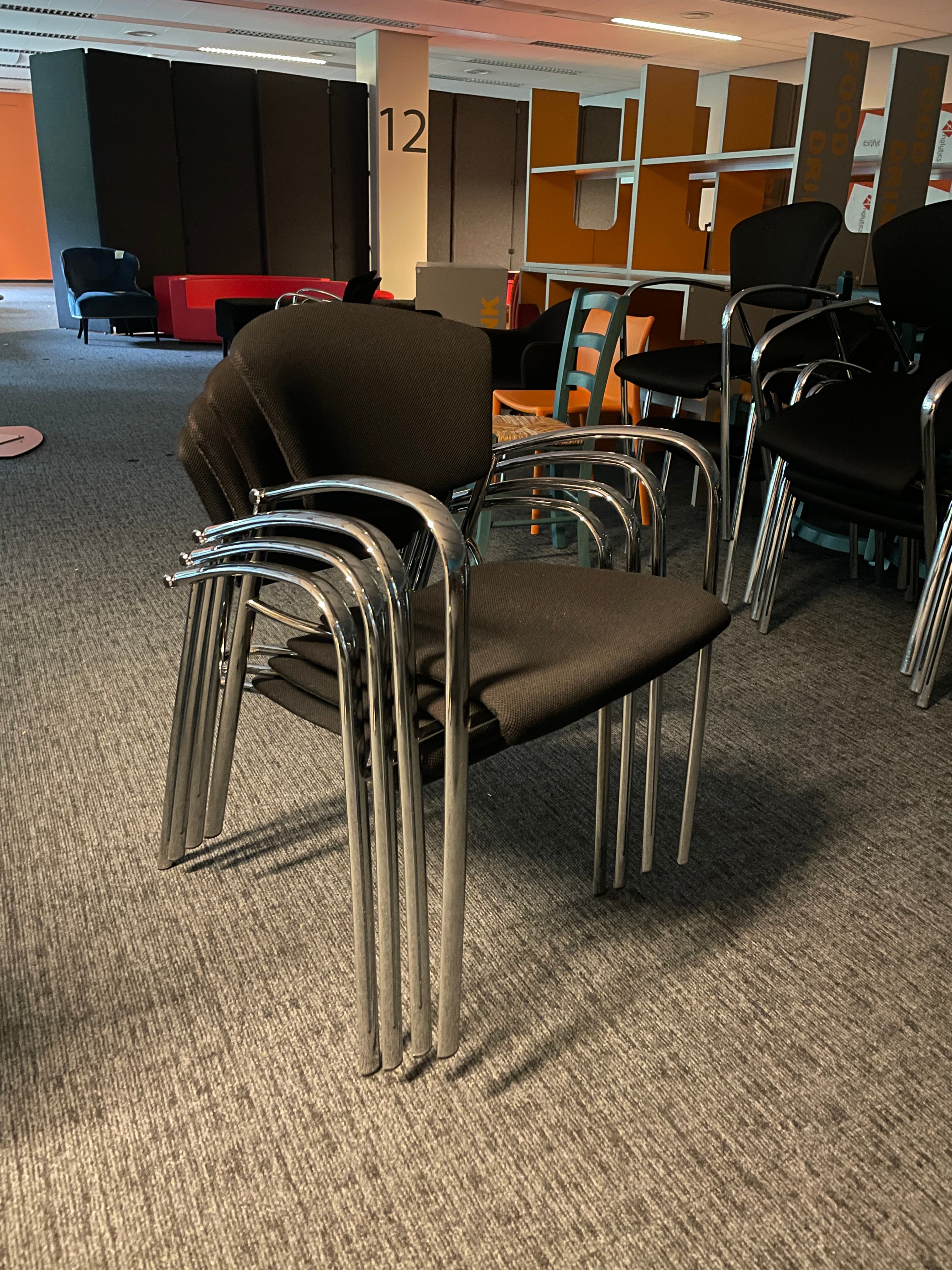 Black and aluminum designer chair-3