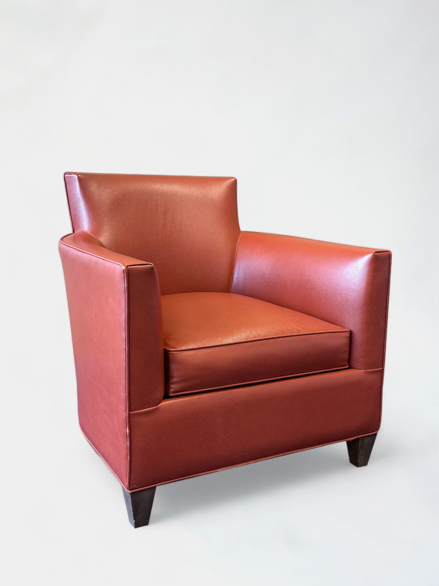 Fauteuil en simili-cuir orange brûlé au design moderne-0