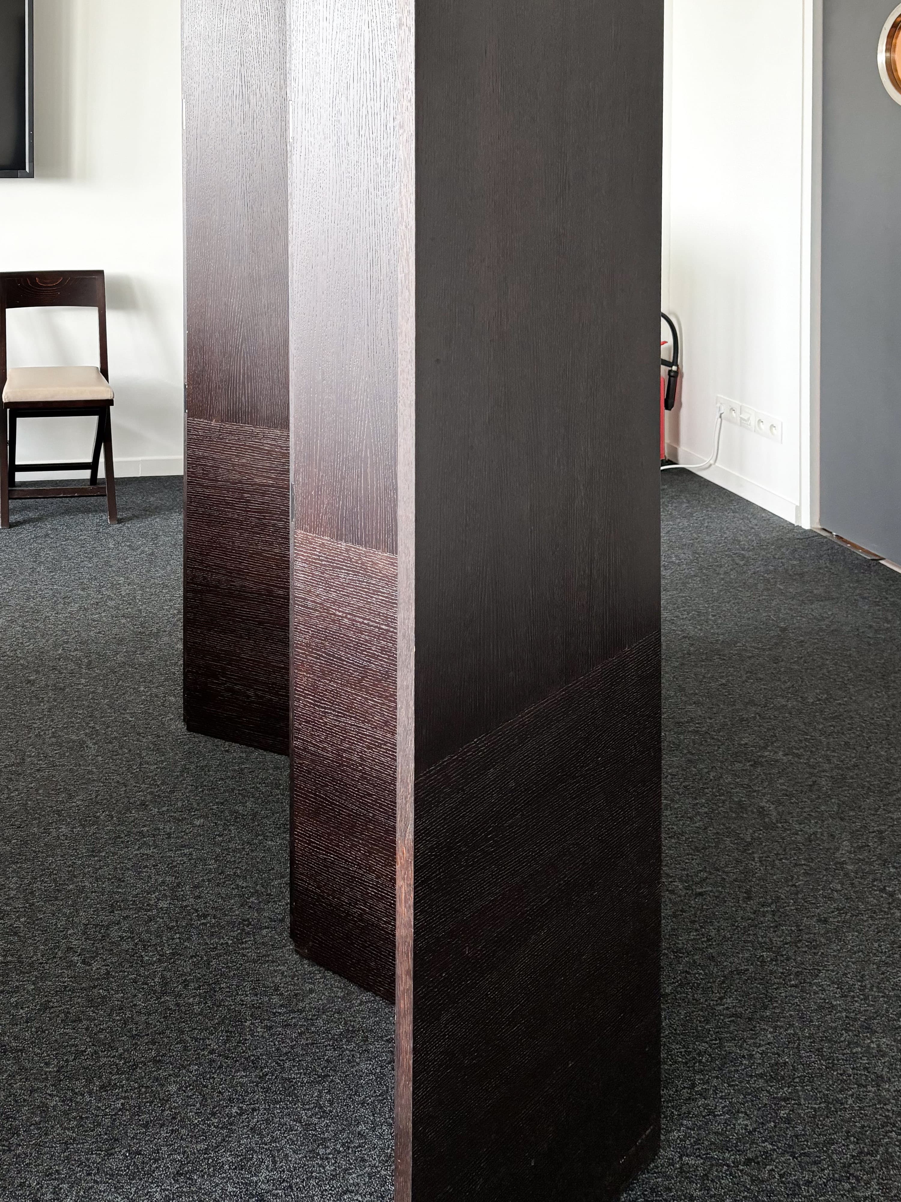 Donkerbruin houten kamerscherm-3