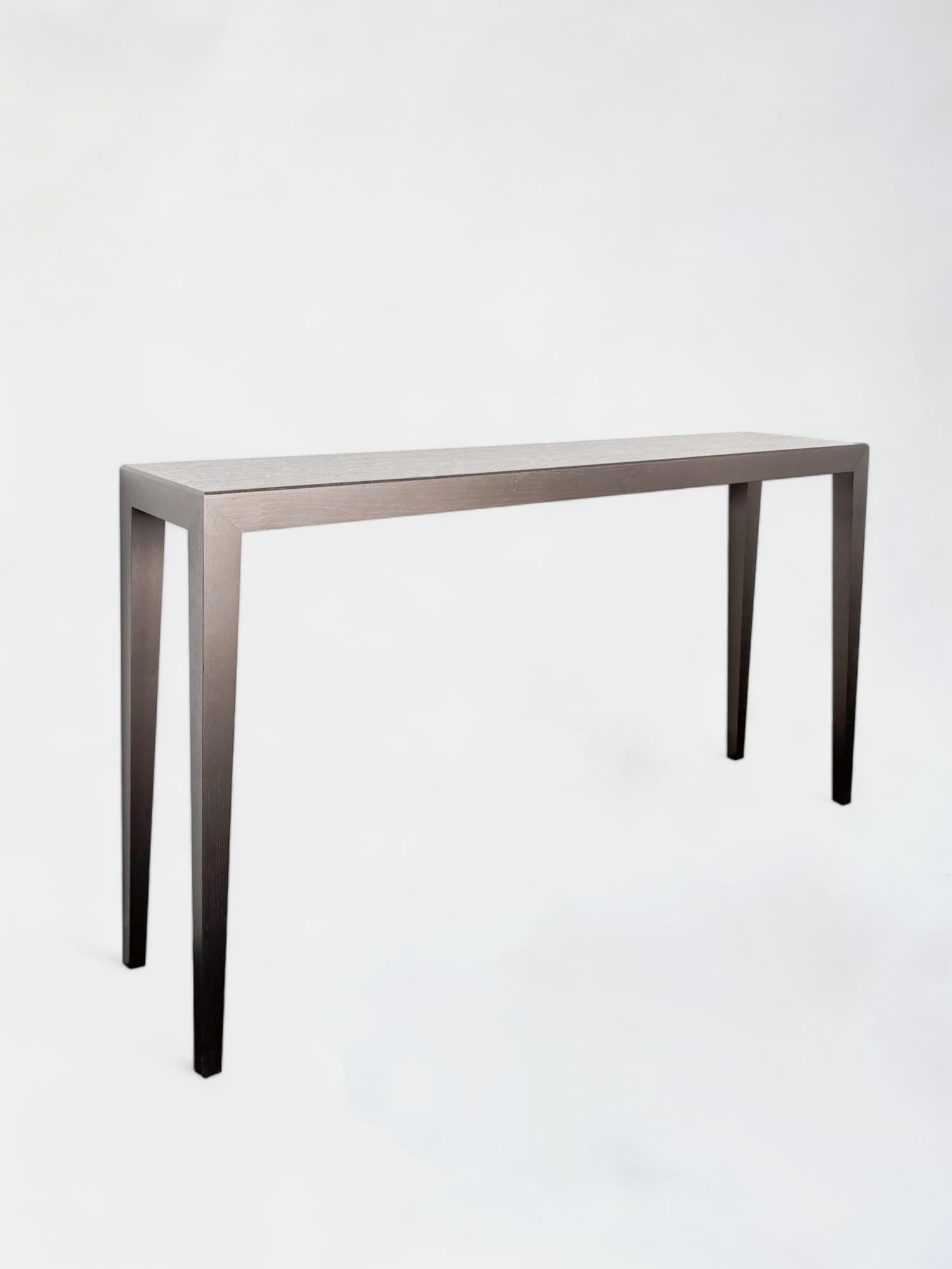 Table console en bois brun foncé au design épuré-0