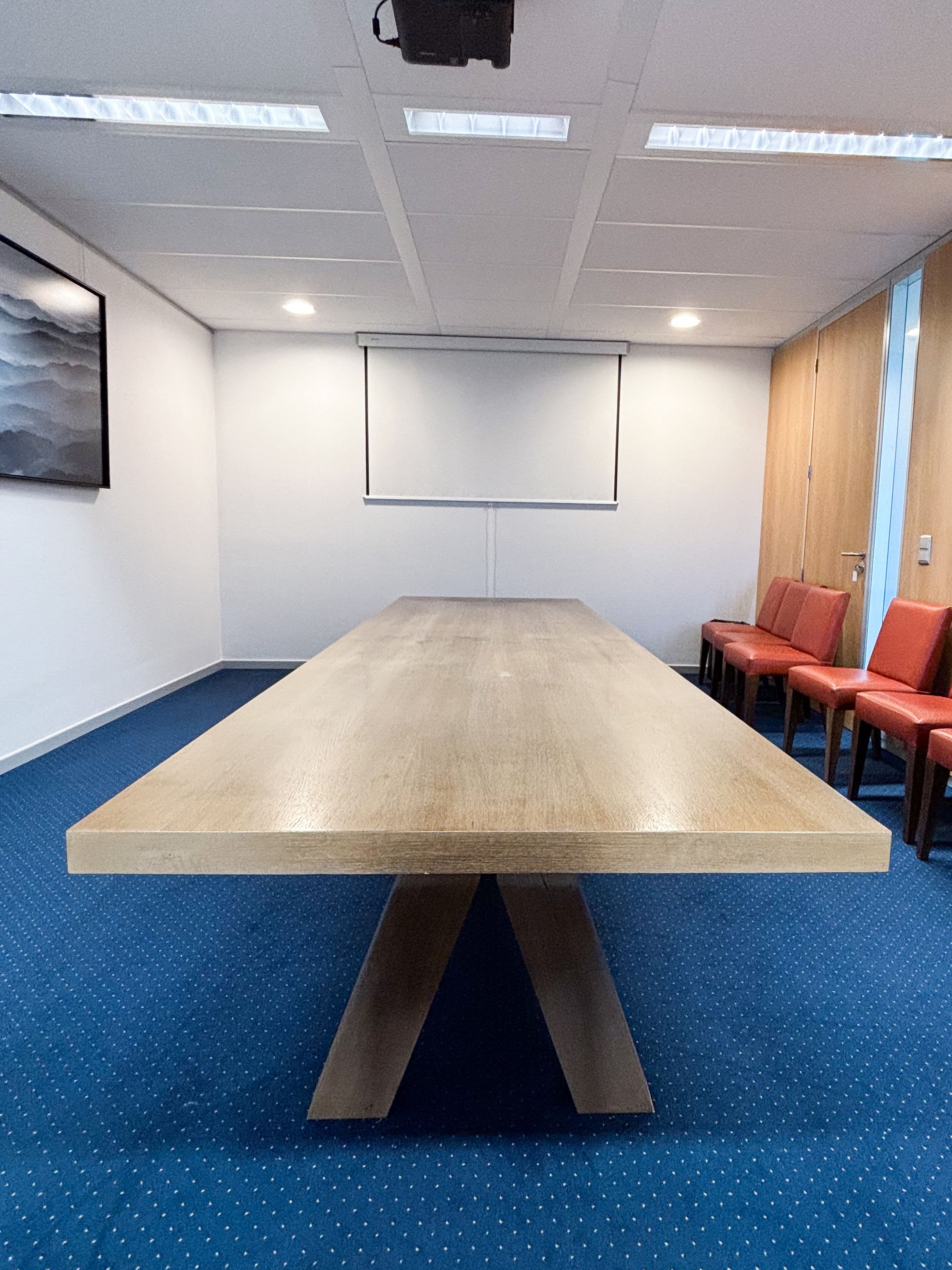 340cm natural Oak Wood Conference Table with Modern Sturdy Base-3
