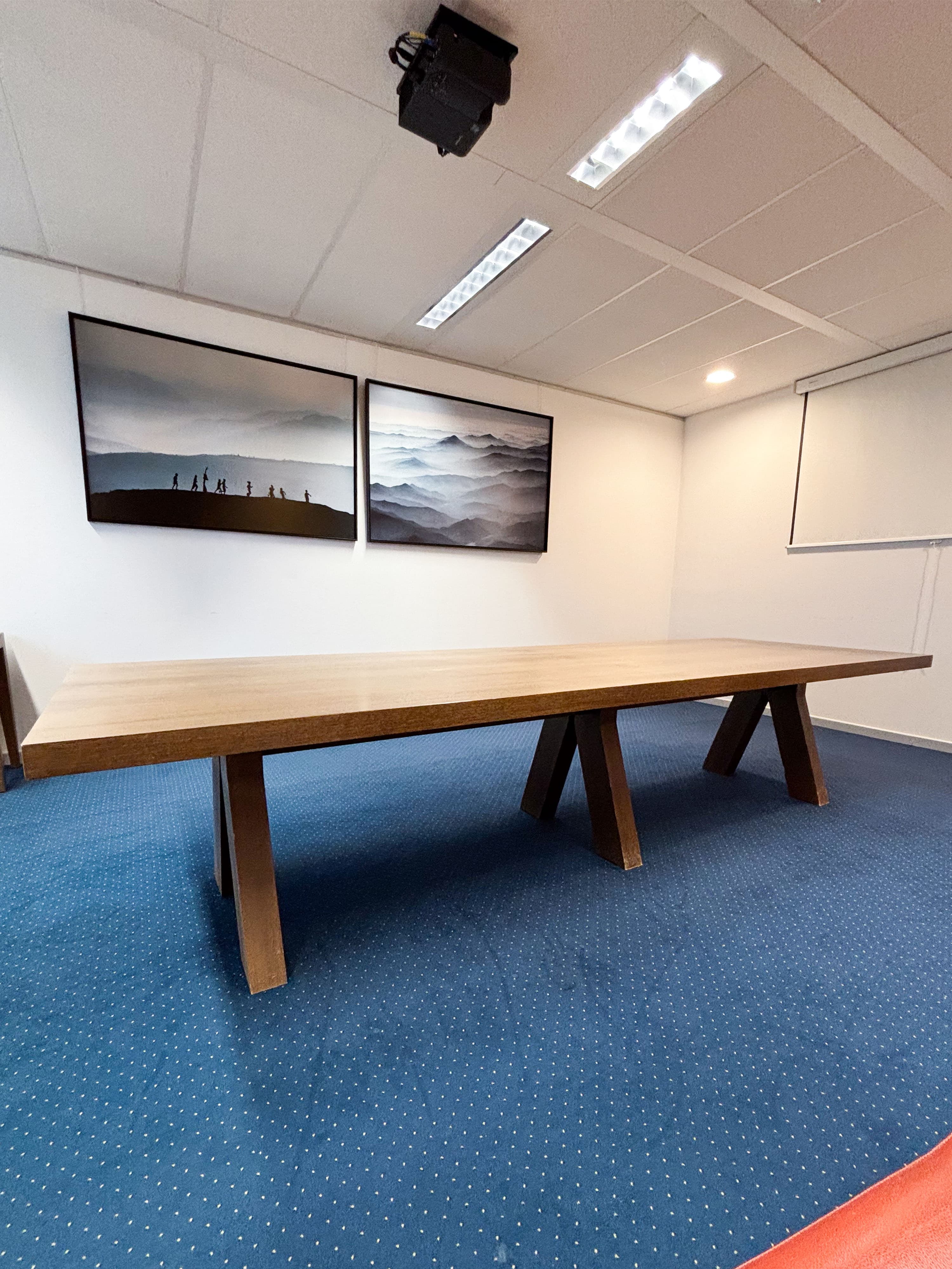 340cm natural Oak Wood Conference Table with Modern Sturdy Base-4