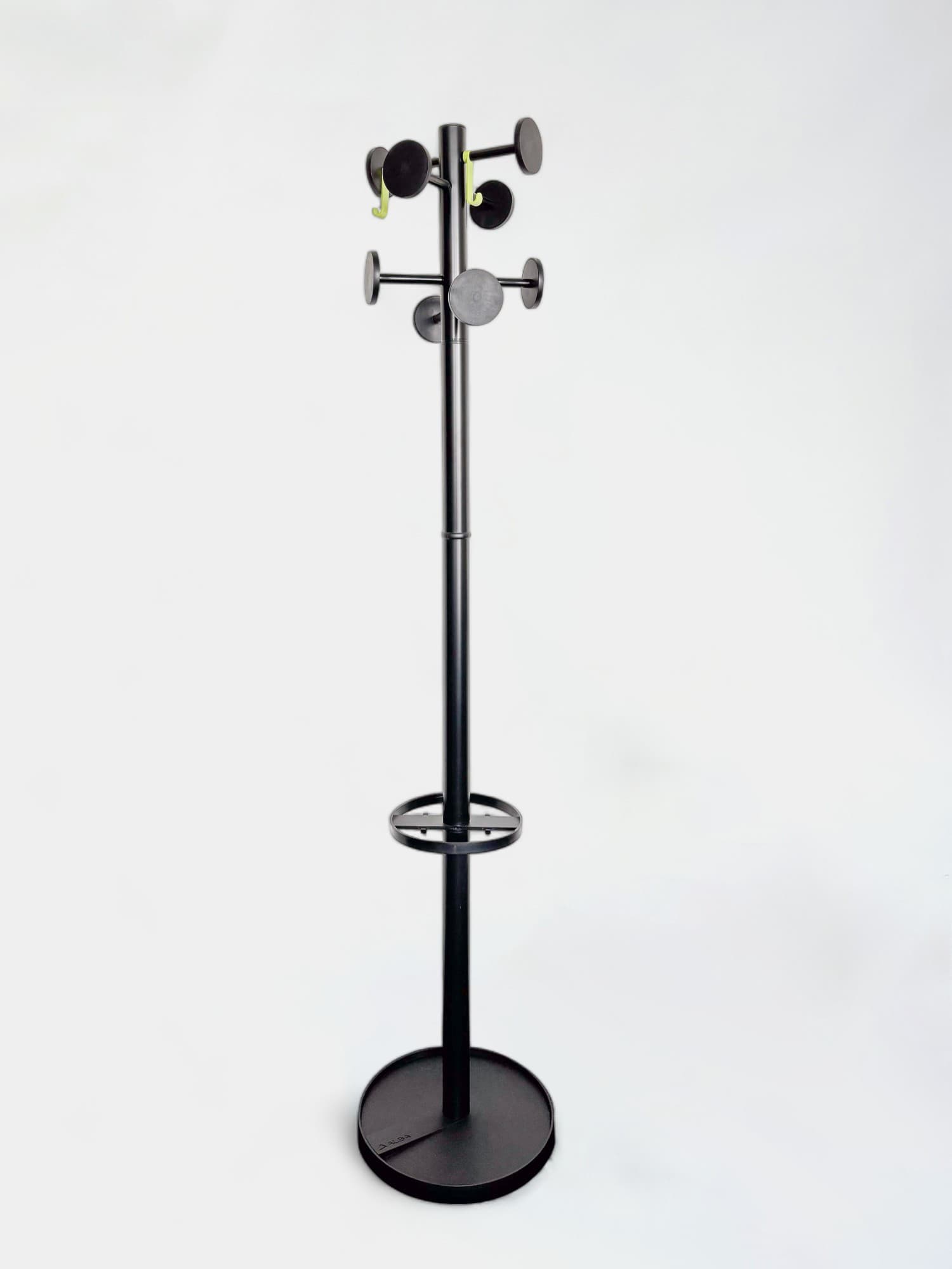 Black Metal Coat Stand with Multiple Hanging Pegs-0