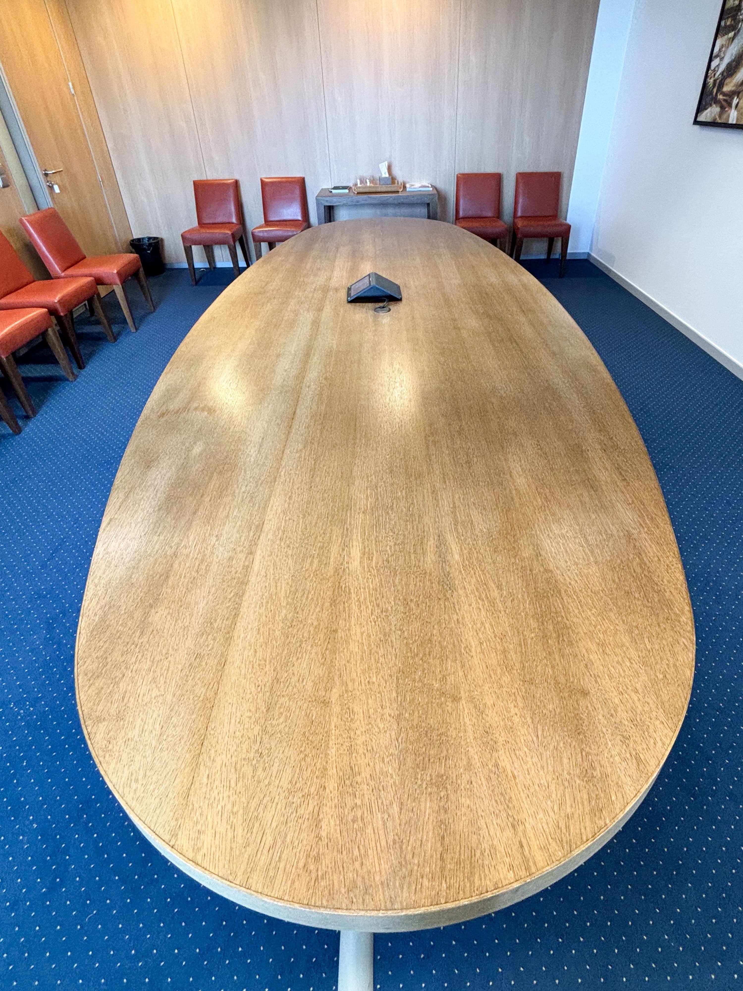 380 cm Natural Wooden Oval Conference Table-4
