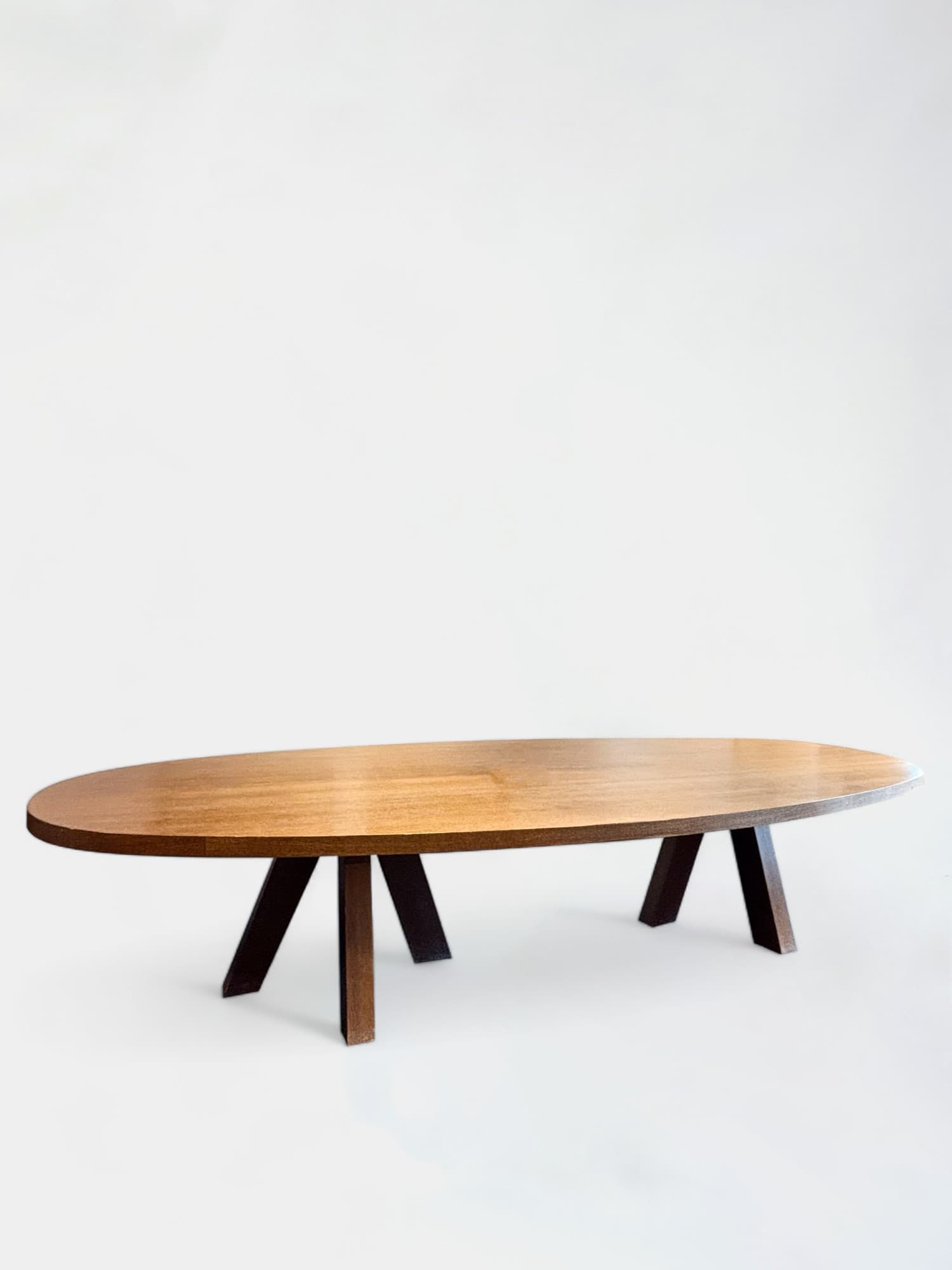 380 cm Natural Wooden Oval Conference Table-0