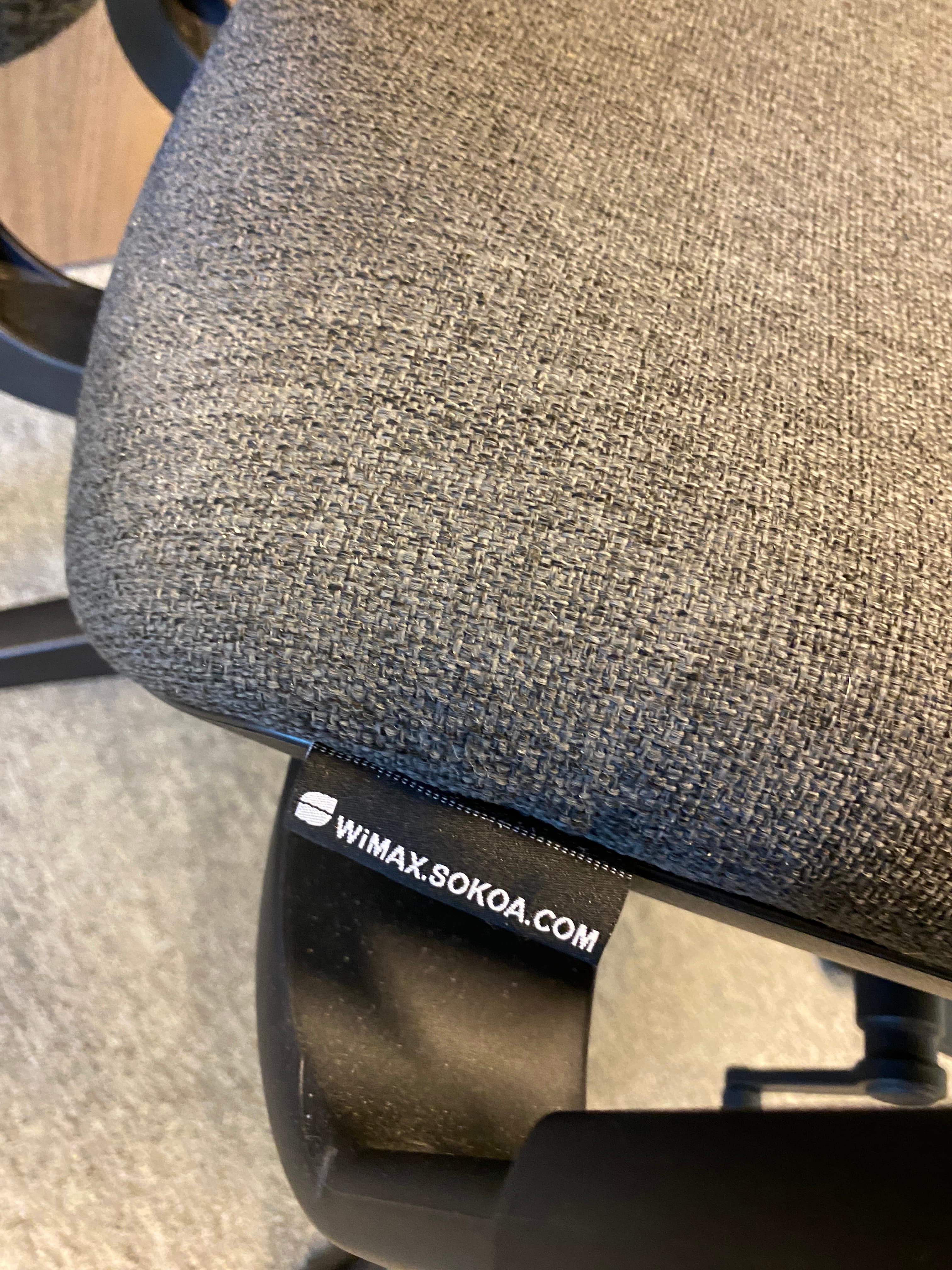 WIMAX SOKOA Grey Charcoal Fabric Office Chair with Adjustable Armrests and Lumbar Support-1