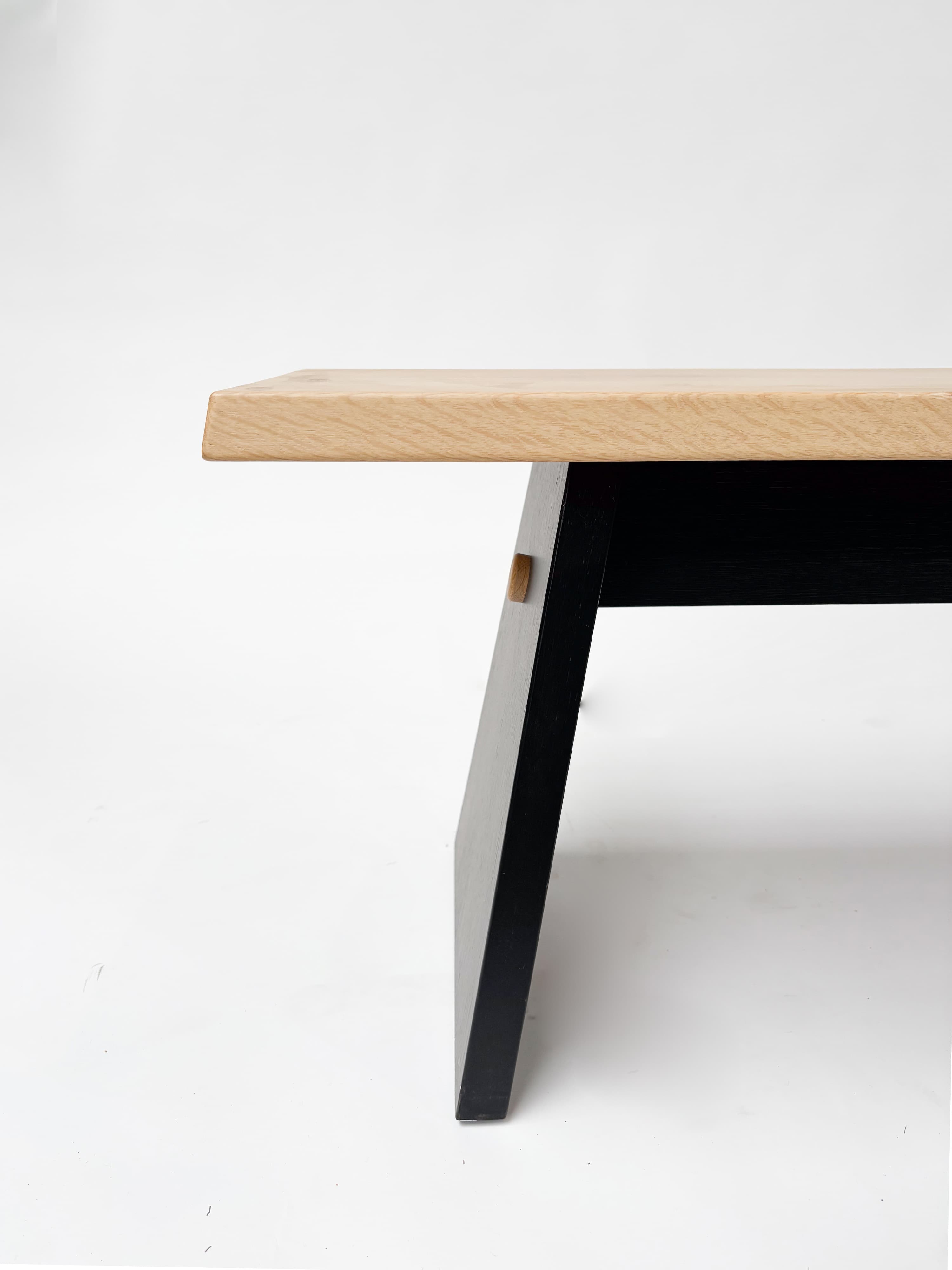 CRUSO Natural Oak Bench with Black Base - 150cm-2