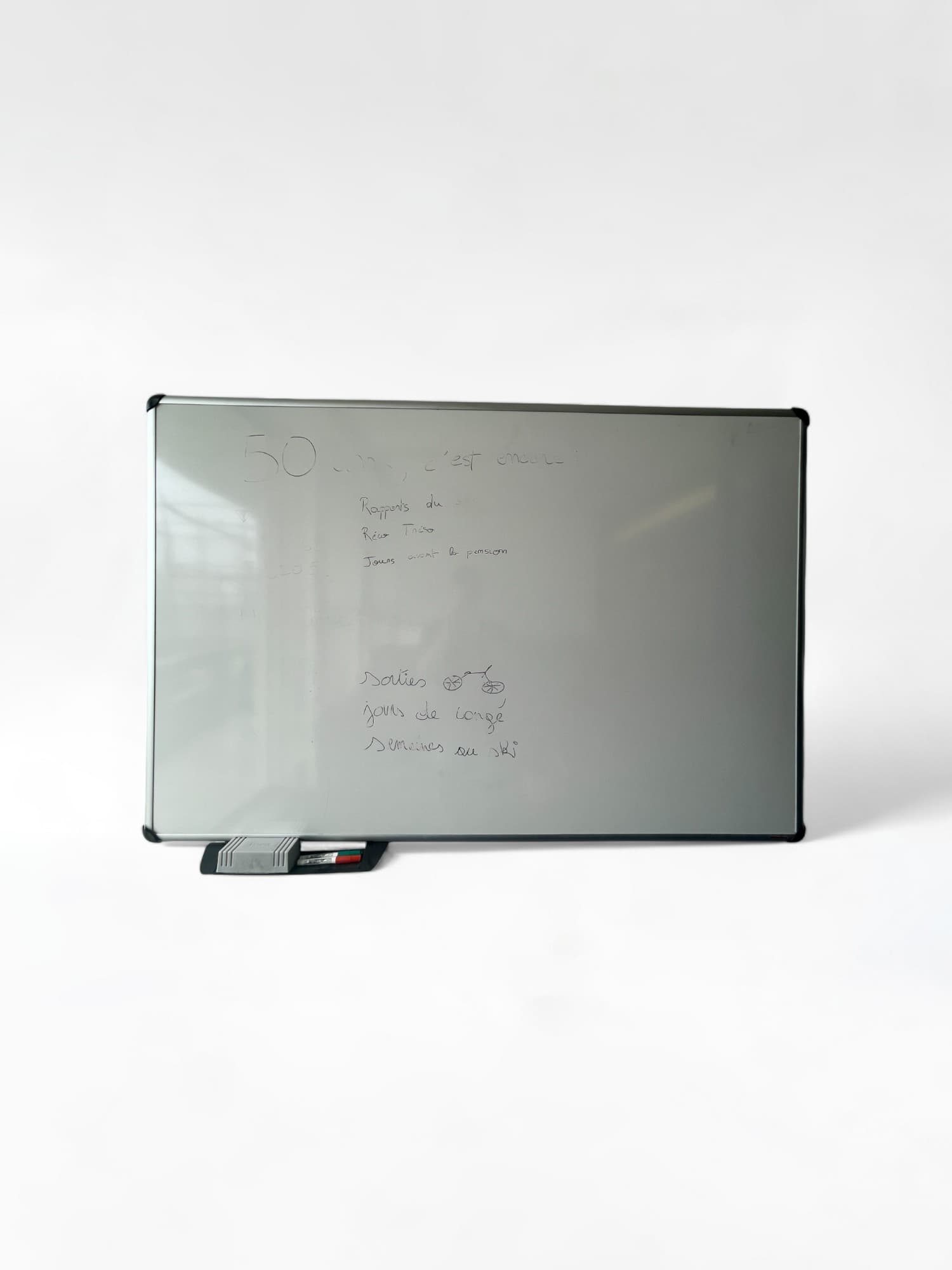 Whiteboard with metal frame and magnetic surface-0