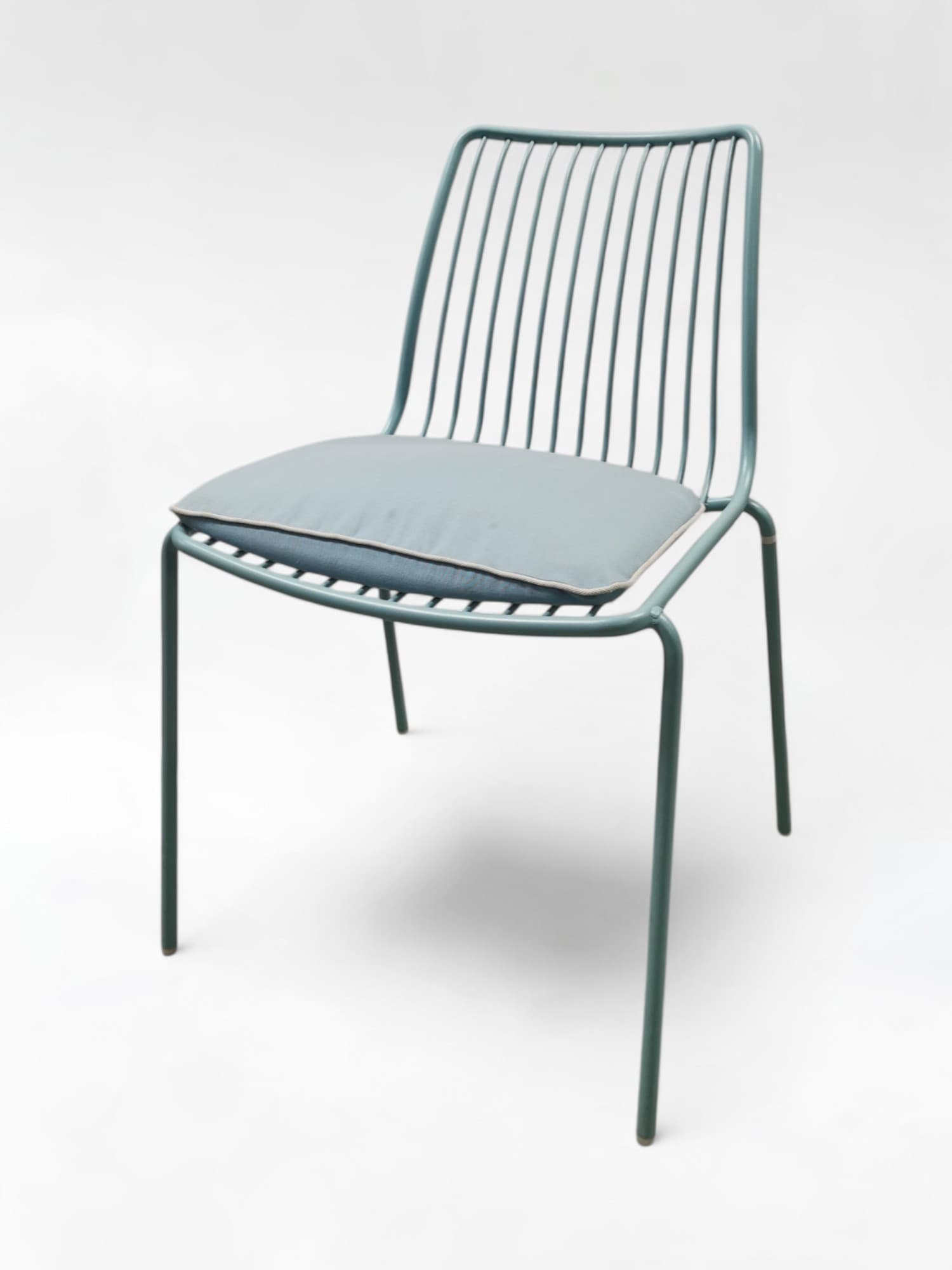 Pedrali Nolita Mint Green Metal Stackable Dining Chair with Cushioned Seat-0