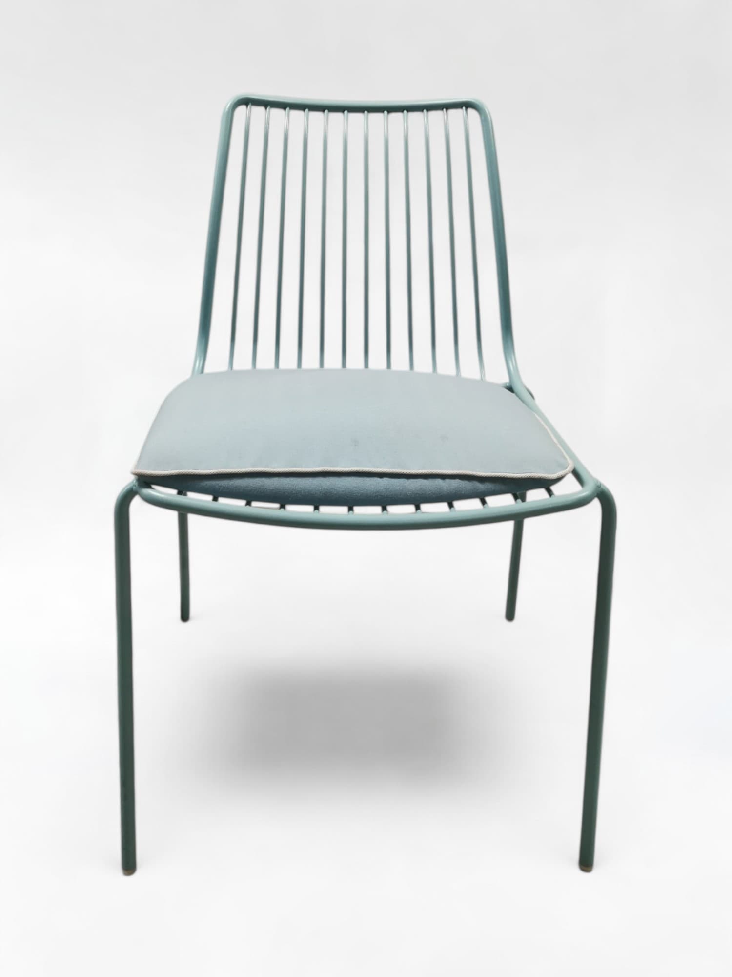 Pedrali Nolita Mint Green Metal Stackable Dining Chair with Cushioned Seat-2