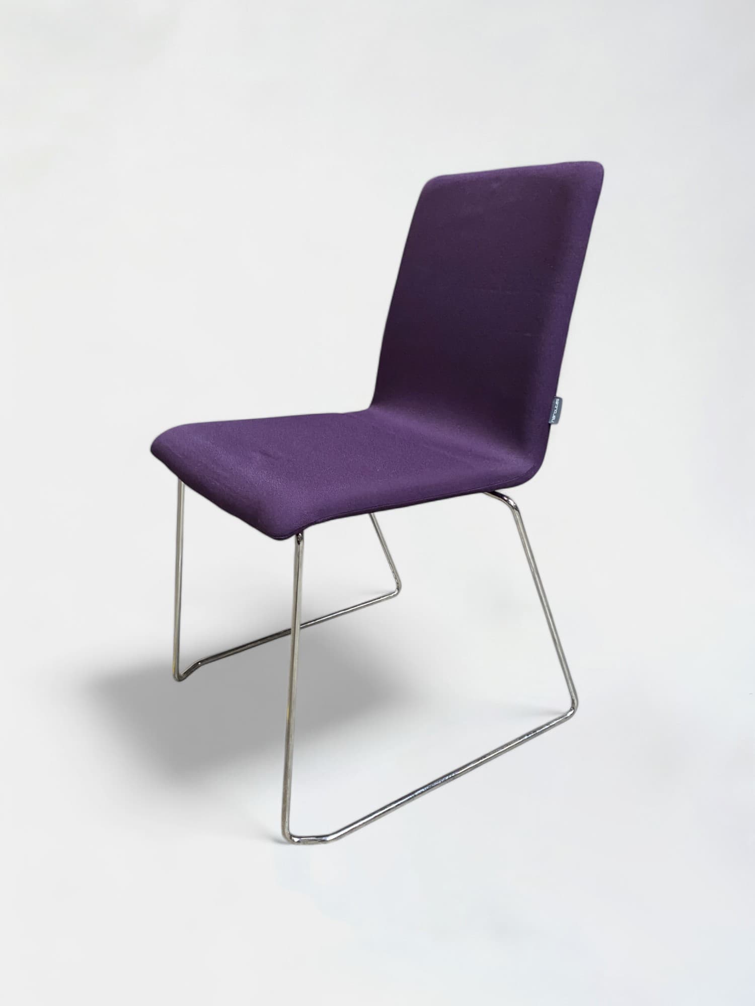 Narbutas Moon stackable purple chair on steel legs-3