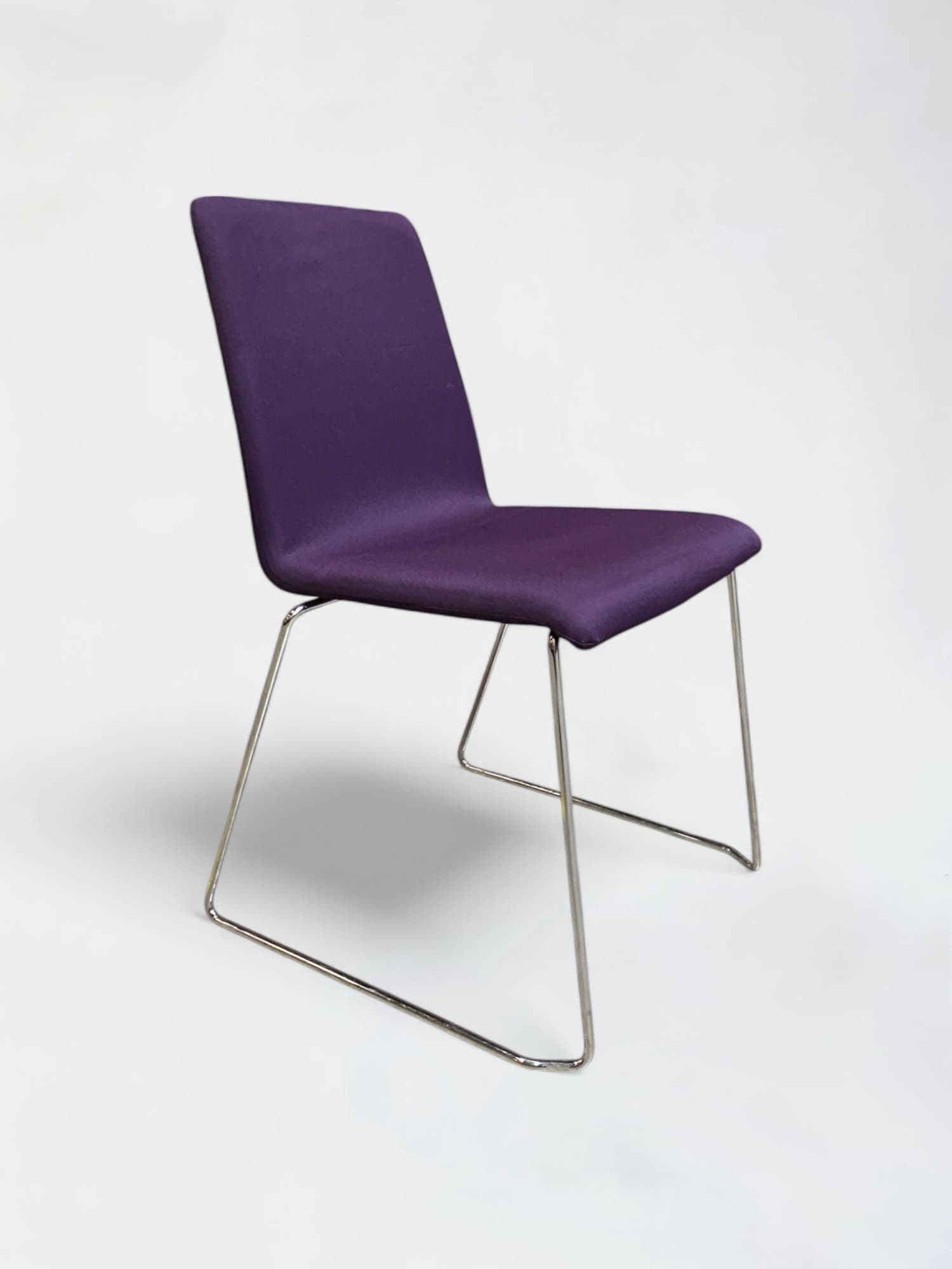 Narbutas Moon stackable purple chair on steel legs