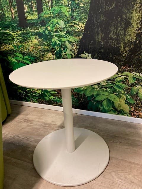 Pedrali 50cm White High round table with metal legs-4
