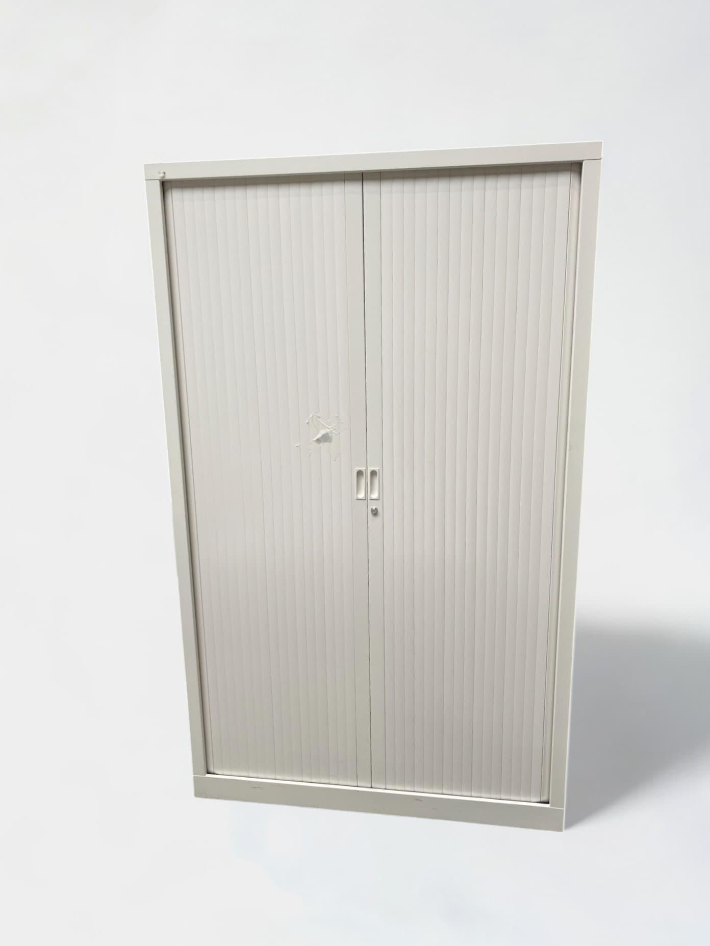195cm Cream White Cupboard with 2 sliding doors and black shelves-0