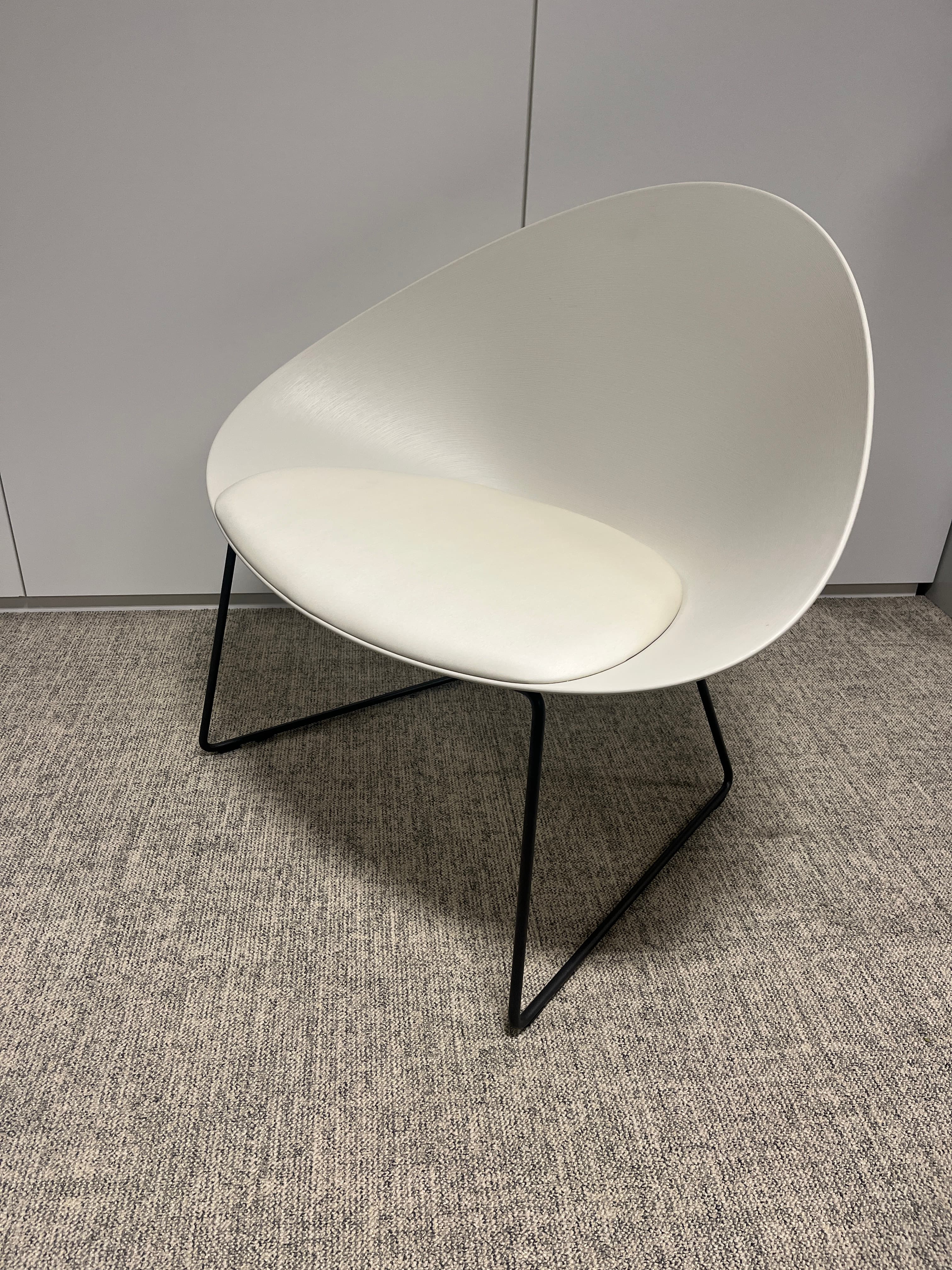 Pedrali Adell Lounge Ivory Chair and black legs-4