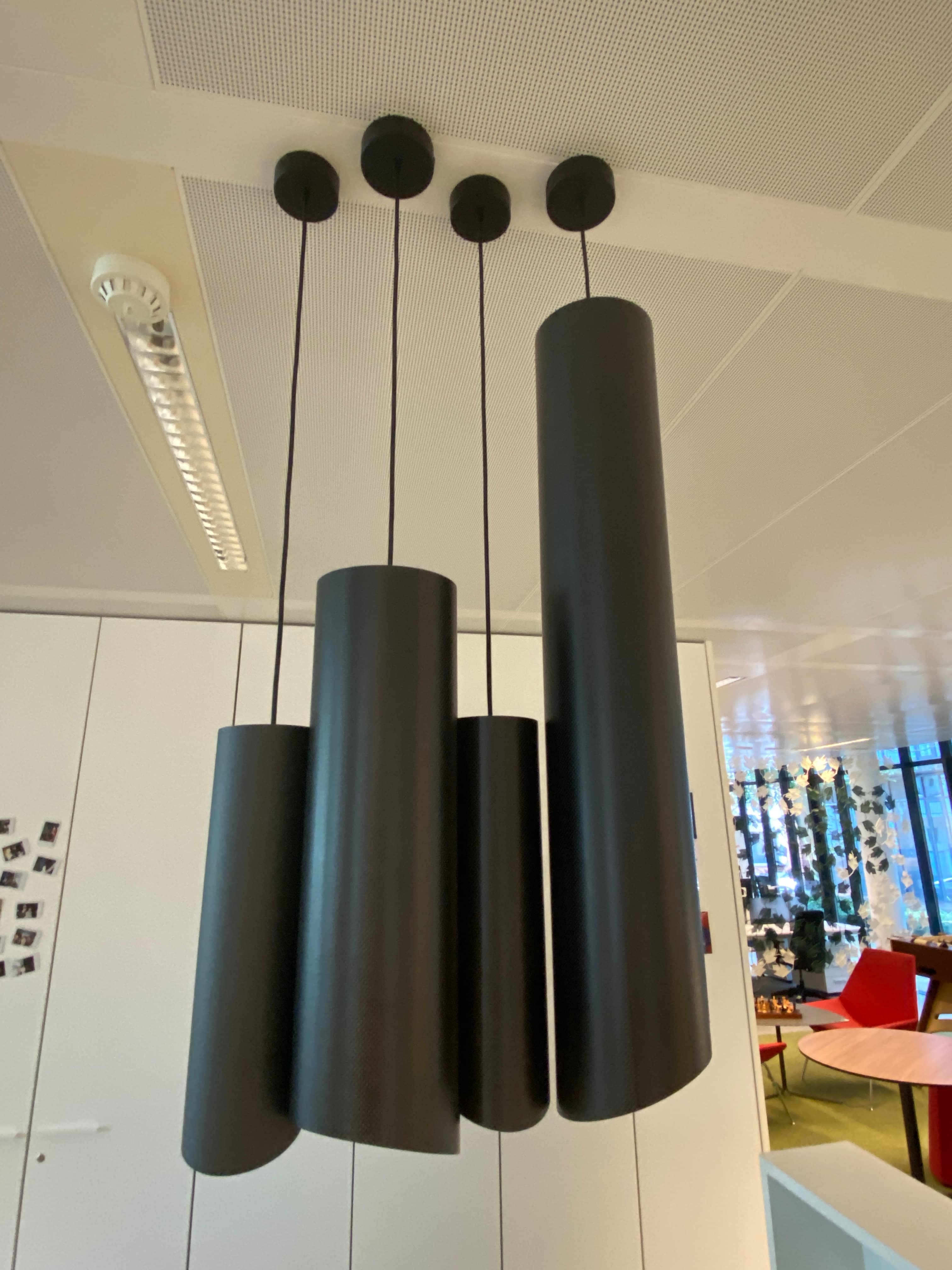 Black Metal Pendant Lights with Modern Cylindrical Design-2