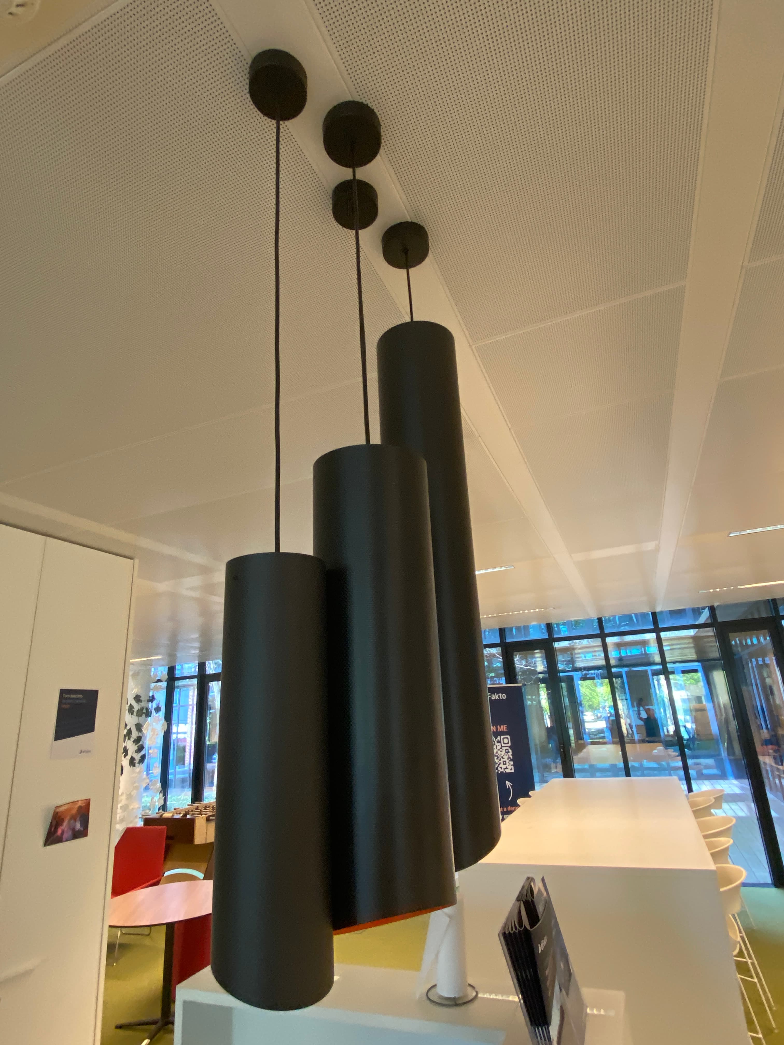 Black Metal Pendant Lights with Modern Cylindrical Design-1