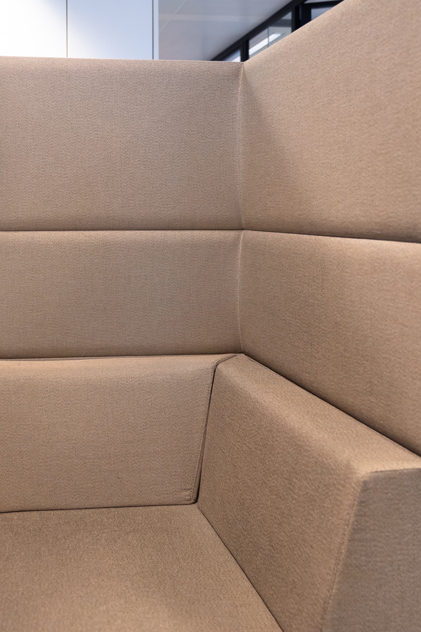 Burgundy and Grey Fabric Modular Sofa / Alcove with table and wall mount-6