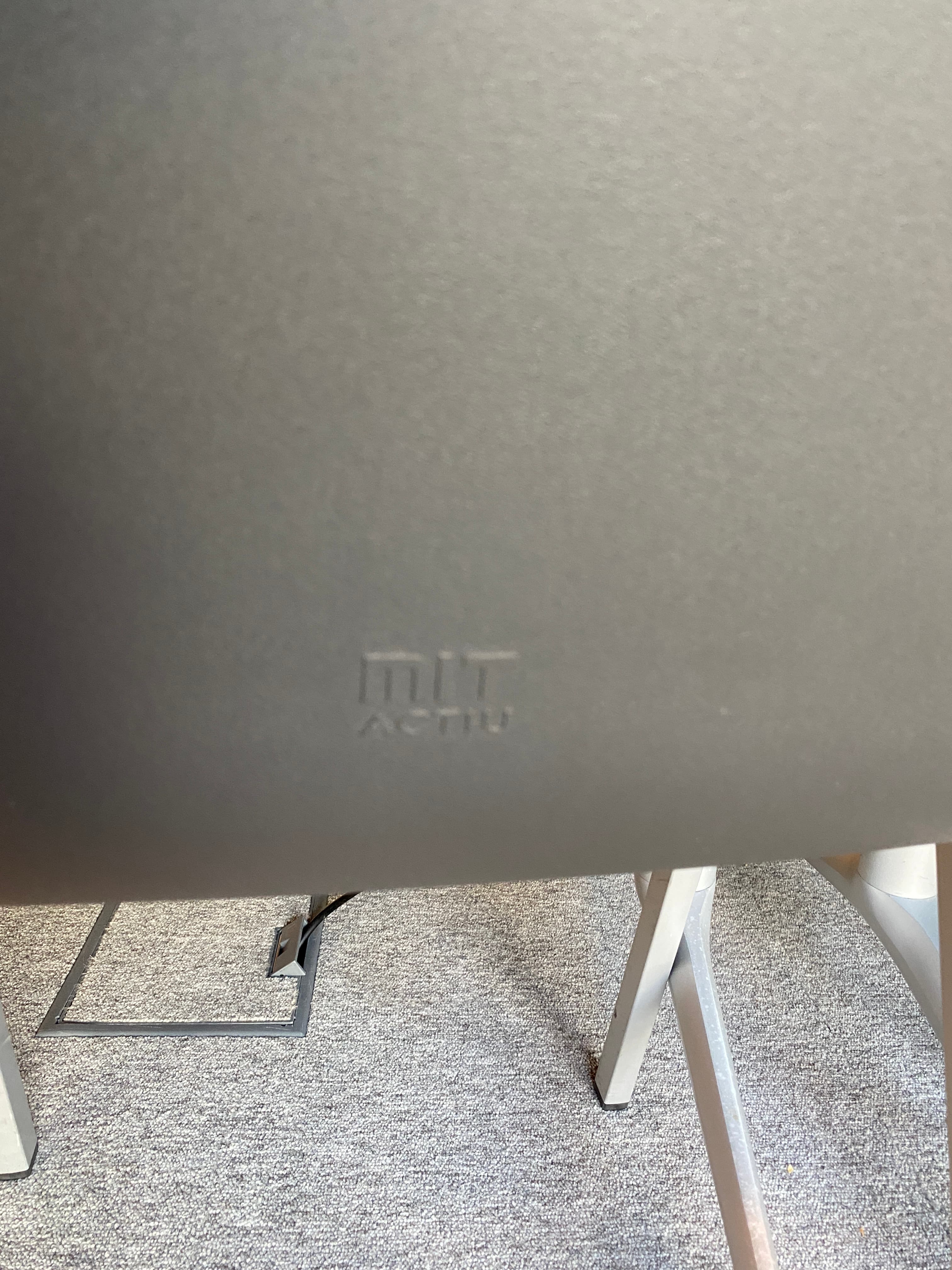 MIT Actiu Charcoal Grey Plastic Chair with Metal Legs and Handle CutOut-1