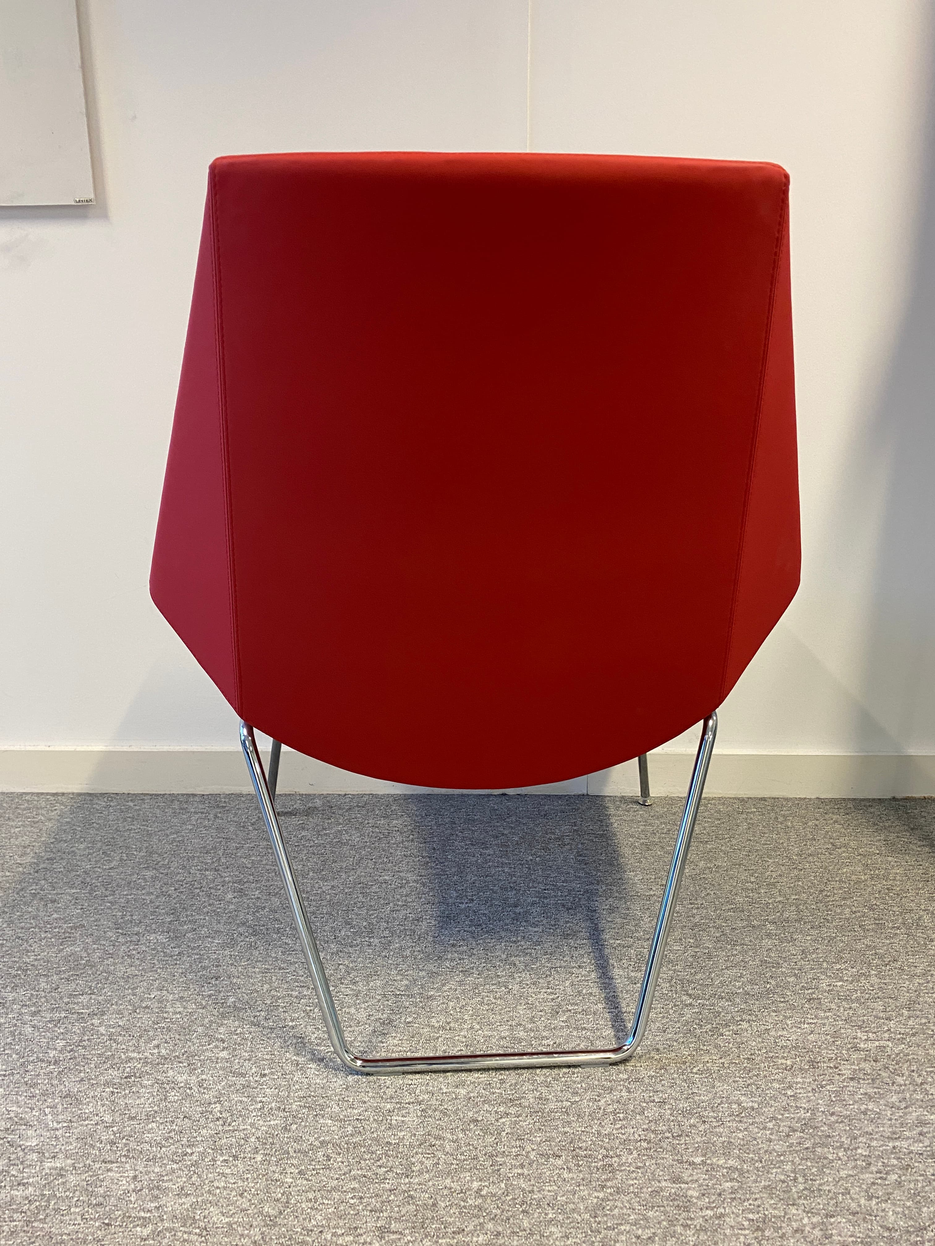 Kastel Red Polypropylene Chair with Chrome Legs Modern Accent-2