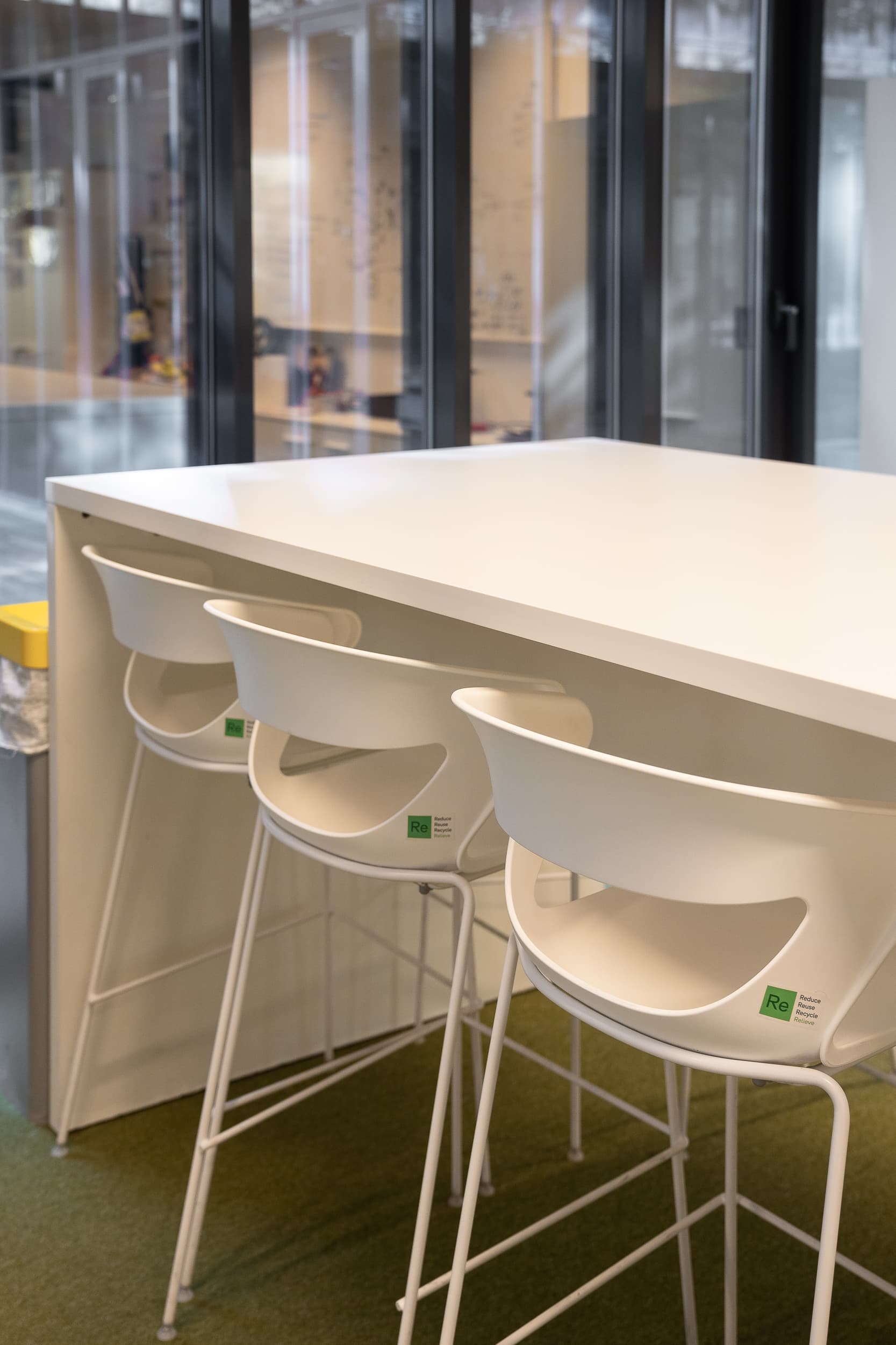 White Laminate Modern Standing Bar Table with Clean Minimalist Design-1