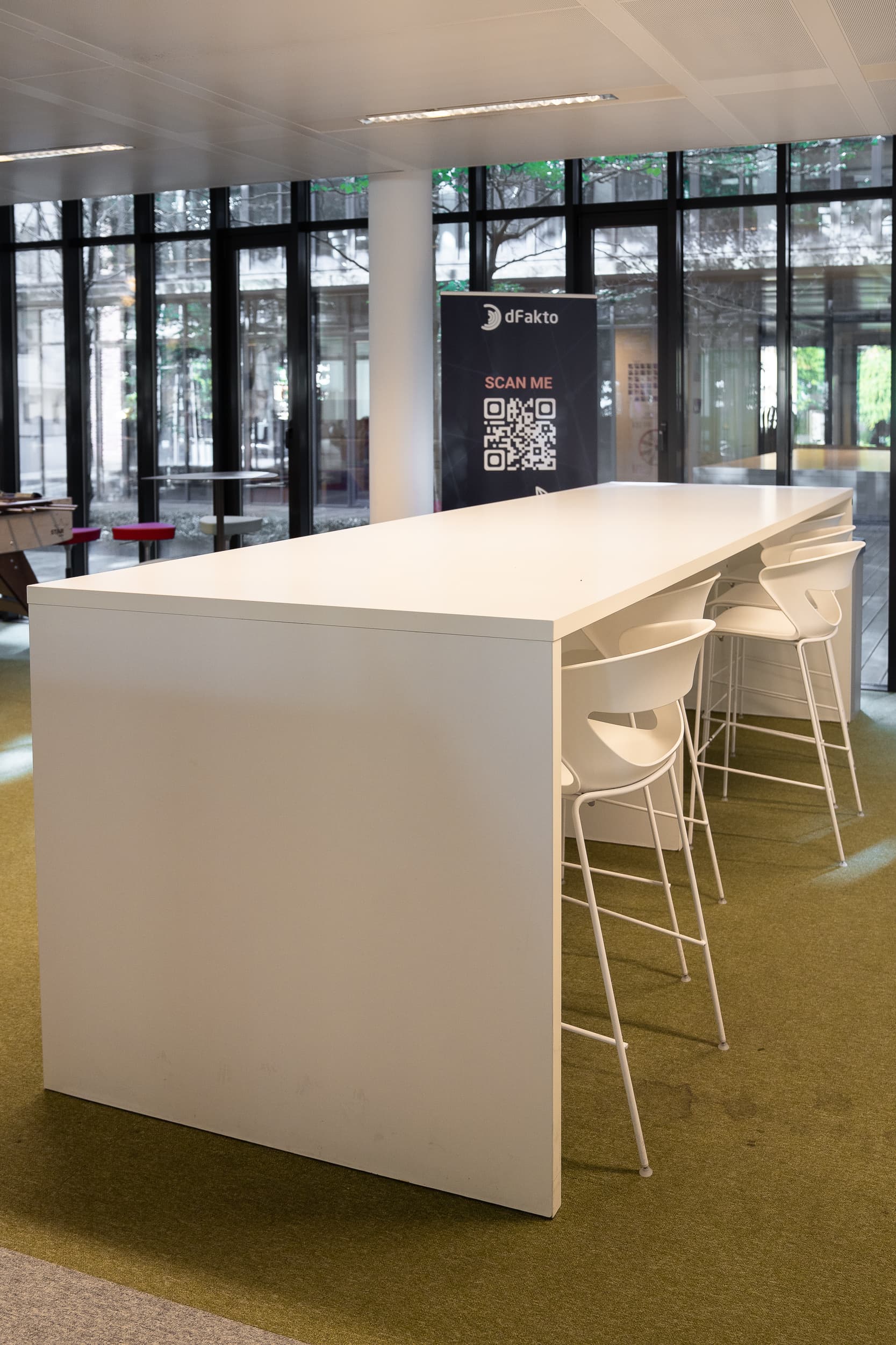 White Laminate Modern Standing Bar Table with Clean Minimalist Design-0