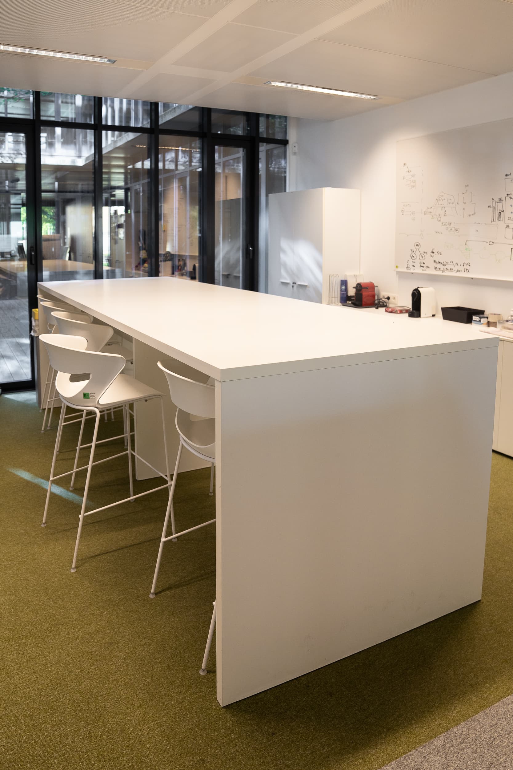 White Laminate Modern Standing Bar Table with Clean Minimalist Design-2