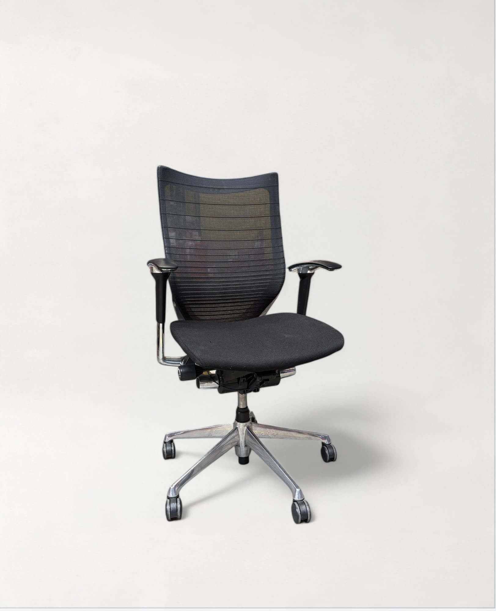 Okamura Black Mesh Office Chair with Ergonomic Design-0
