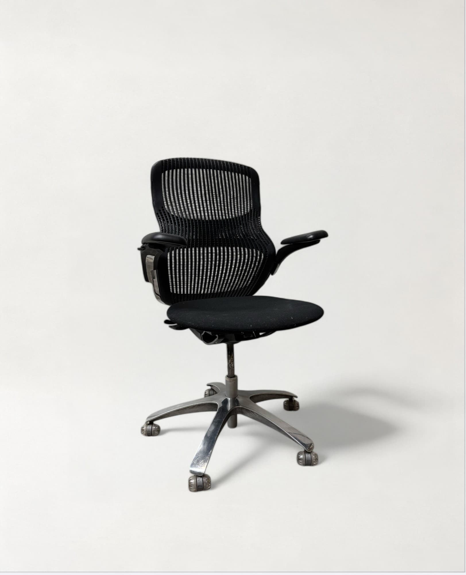 Knoll Black Mesh Office Chair with Adjustable Armrests-0